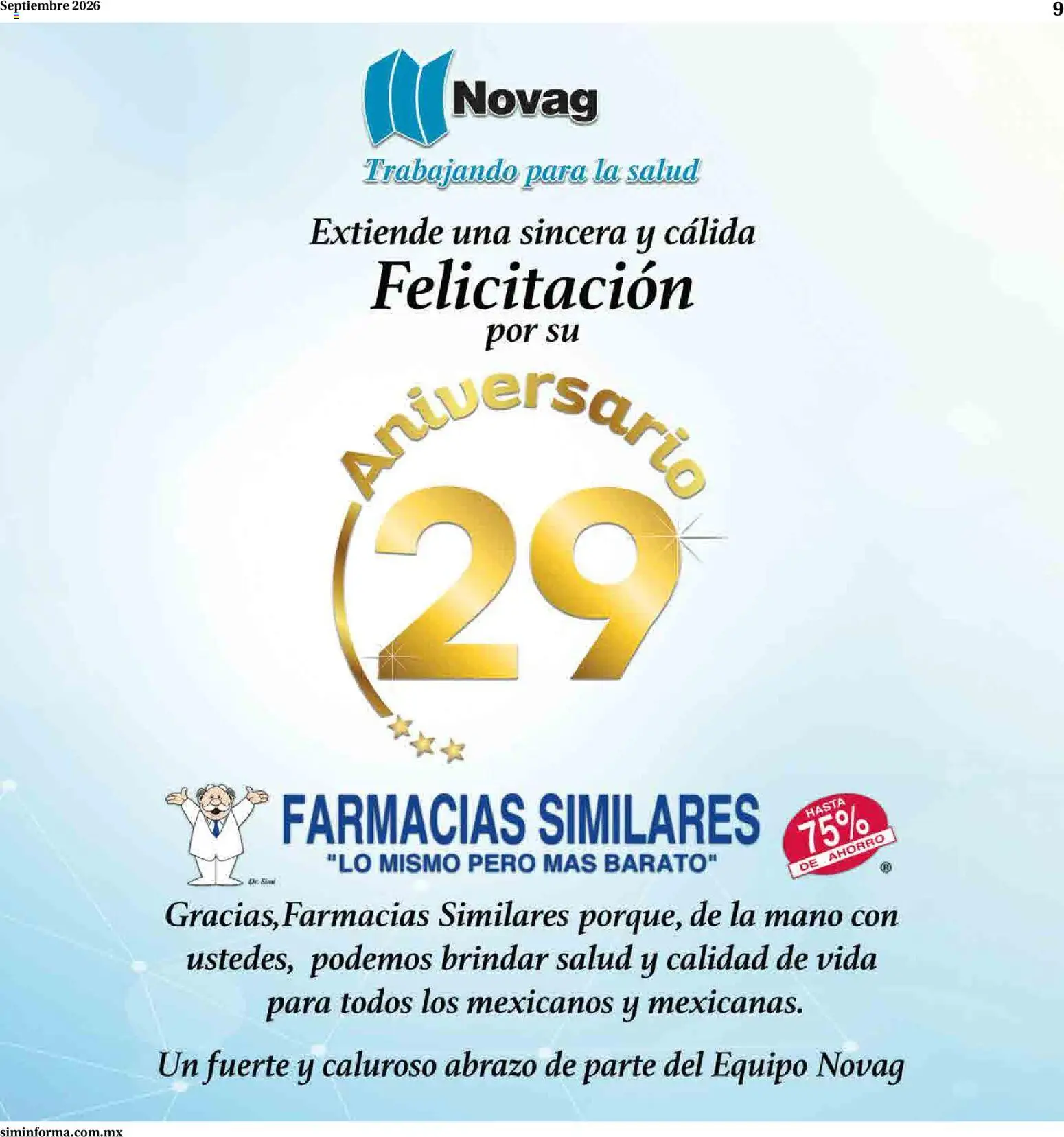Nuevas ofertas de Farmacias Similares válidas en toda la República Mexicana desde el 01/09/2026. ¡Encuentra las mejores ofertas en Farmacias Similares catálogo! | Página: 9