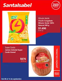 Santa Isabel Ofertas válido desde el 07.09.2026 | Página: 4 | Productos: Peso, Jamón, Choclo, Cerdo