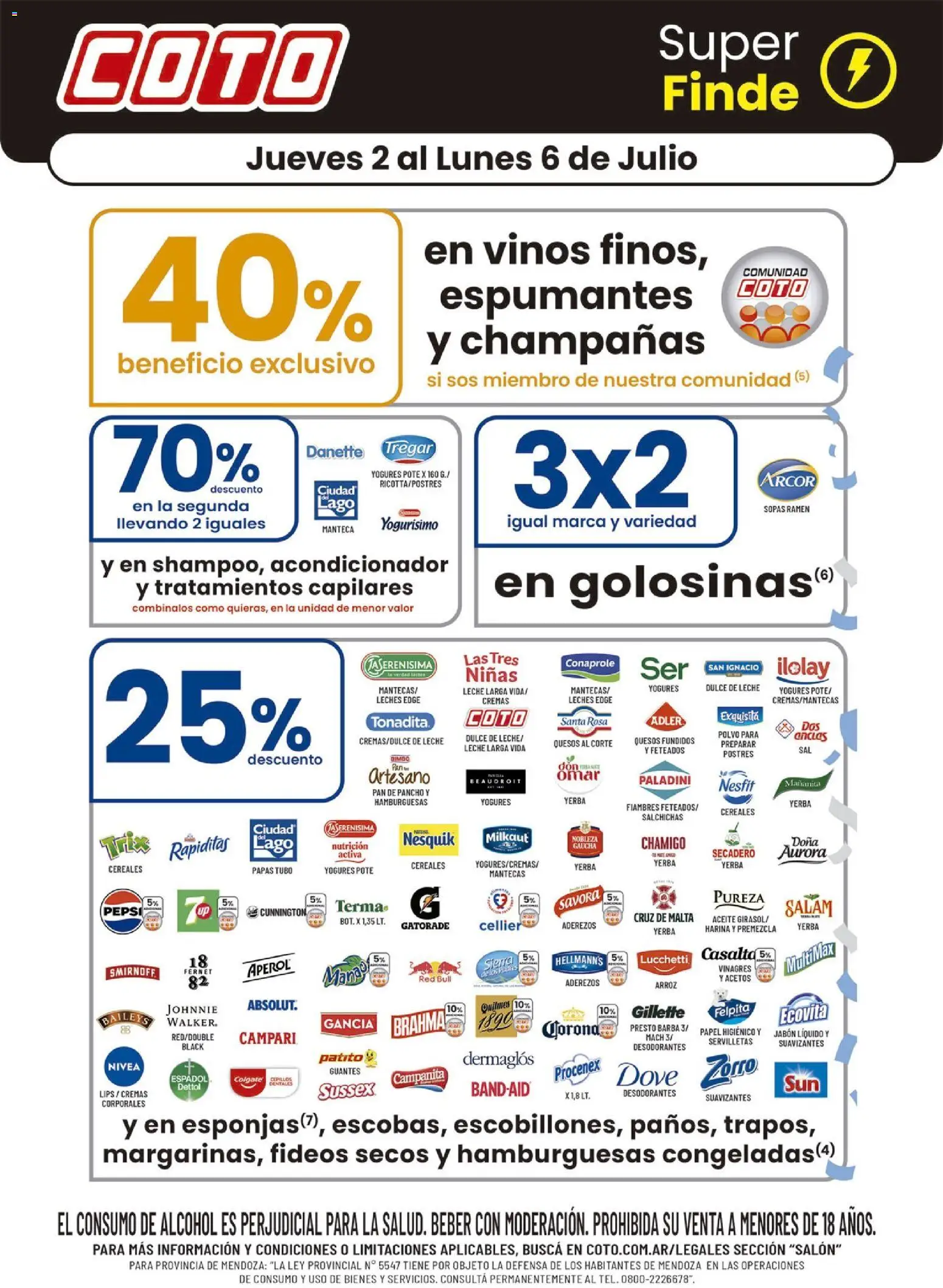 Coto ofertas │ válido desde el 02/07/2026 | Página: 1 | Productos: Servilletas, Jabón líquido, Fideos, Guantes