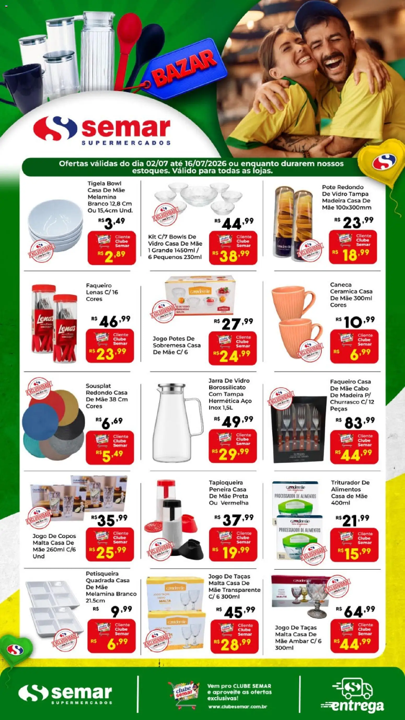 Semar Supermercado Folheto - válido de 02/07/2026 | Página: 1 | Produtos: Processador, Jarra, Sousplat, Tigela