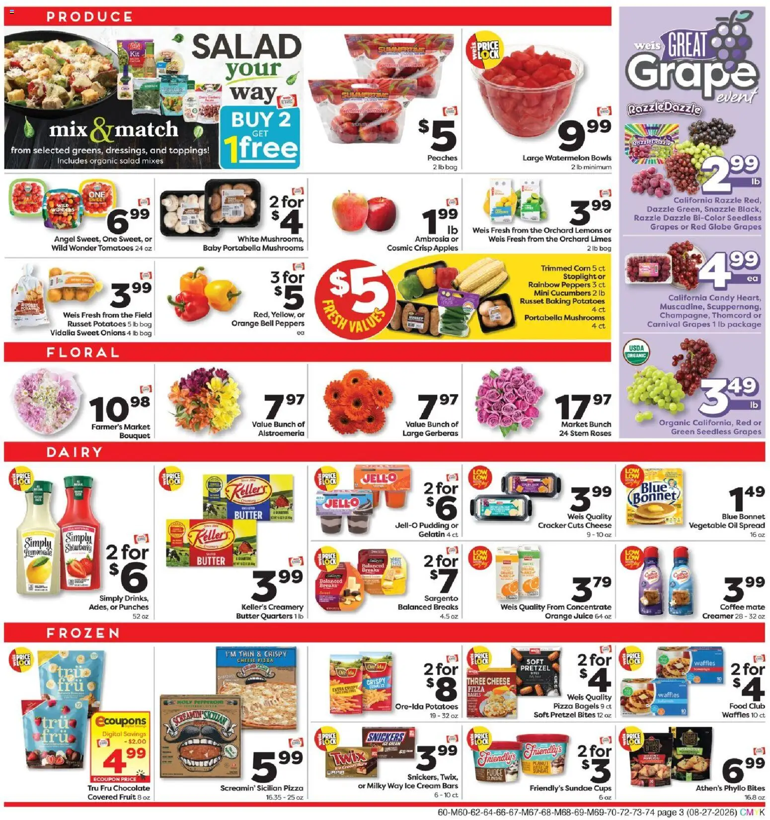 Weis Weekly Circular - MD - valid from 08/27/2026 | Page: 3 | Products: Lemons, Cucumbers, Ice cream, Bag