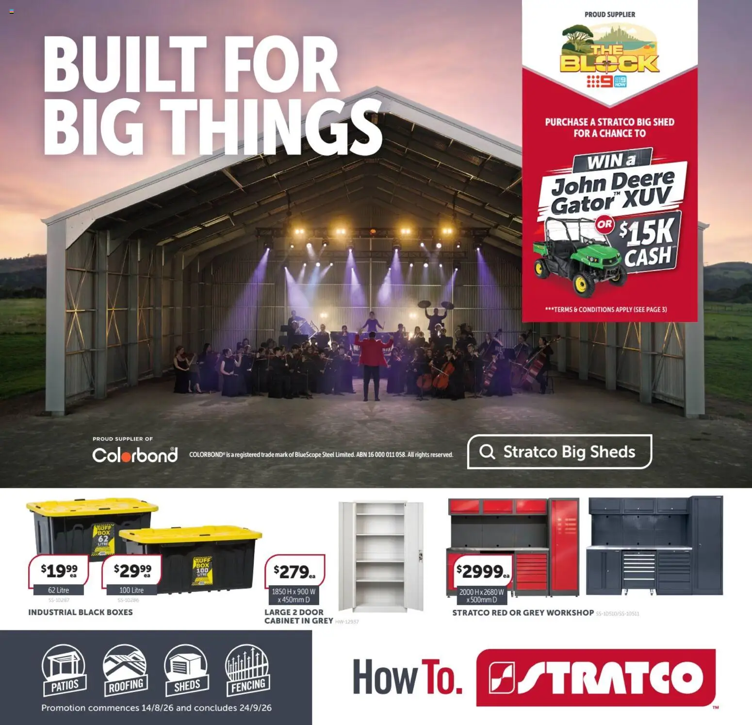 Stratco catalogue - valid from 14/08/2026 | Page: 1 | Products: Cabinet, Door, Shed