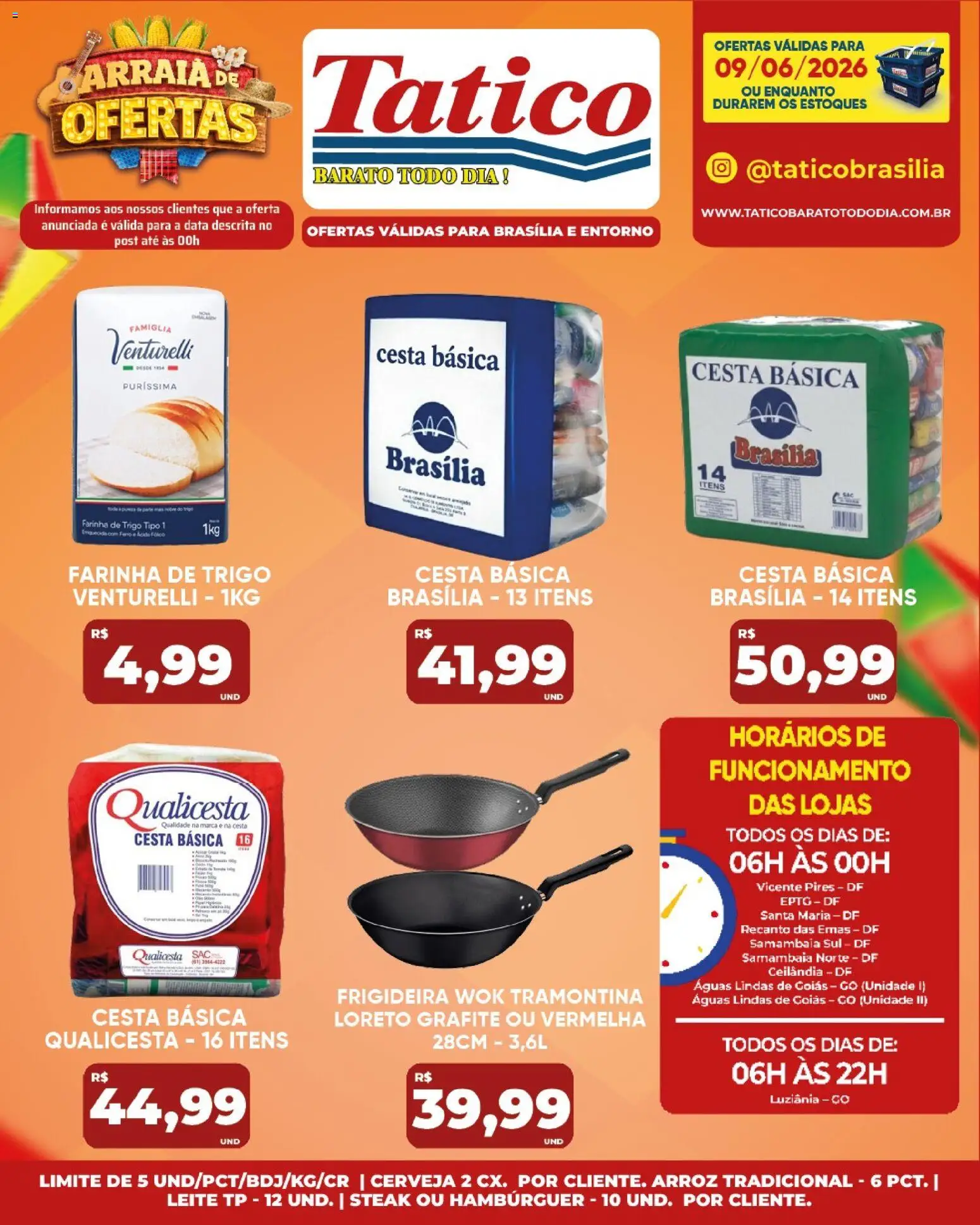 Tatico Folheto - válido de 09.06.2026 | Página: 16 | Produtos: Frigideira, Cesta, Arroz, Hambúrguer