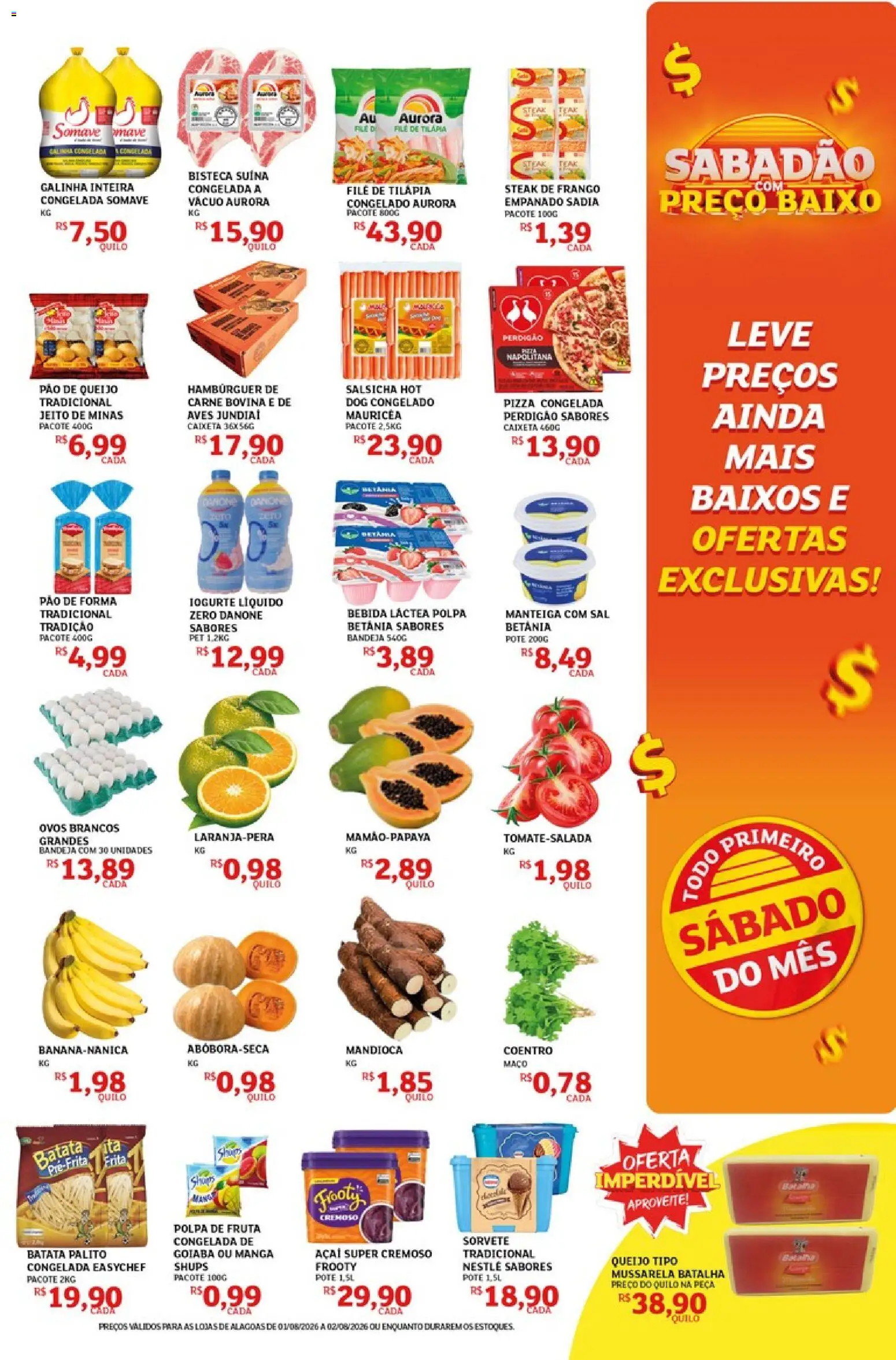 Assaí Atacadista Folheto - válido de 01/08/2026 | Página: 3 | Produtos: Goiaba, Pão de forma, Bandeja, Açaí