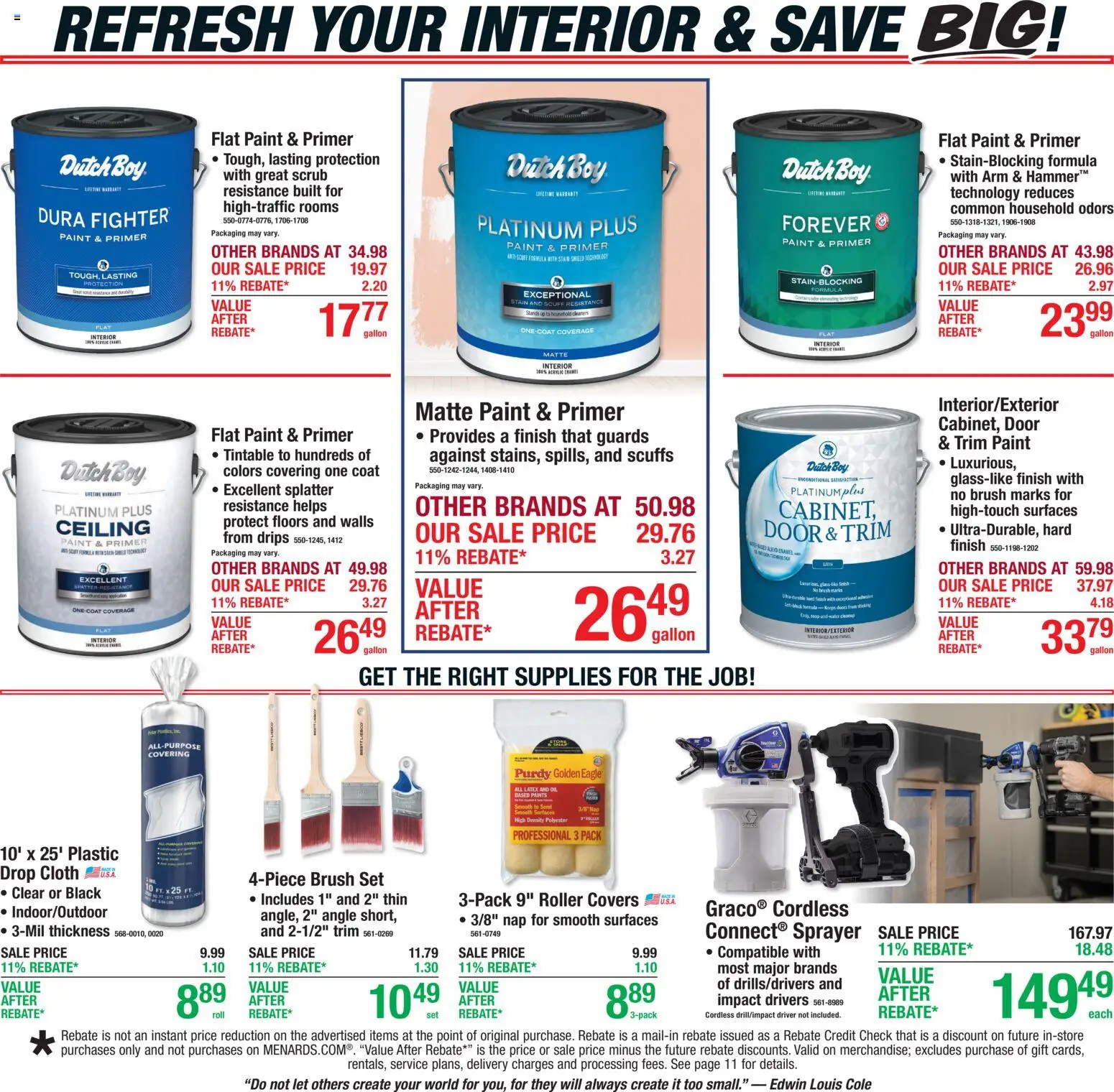 Menards Weekly Ad - valid from 08/27/2026 | Page: 11 | Products: Doors, Acrylic, Brush, Coat