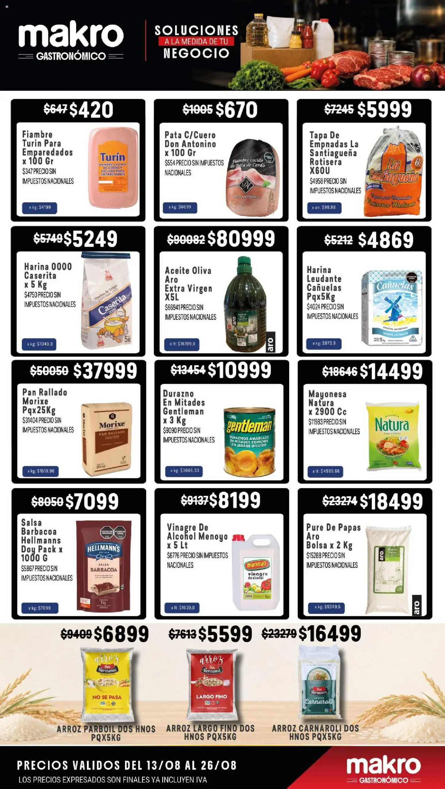 Makro semana de la gastronomía │ válido desde el 13/08/2026 | Página: 4 | Productos: Mayonesa, Duraznos, Pan, Puré