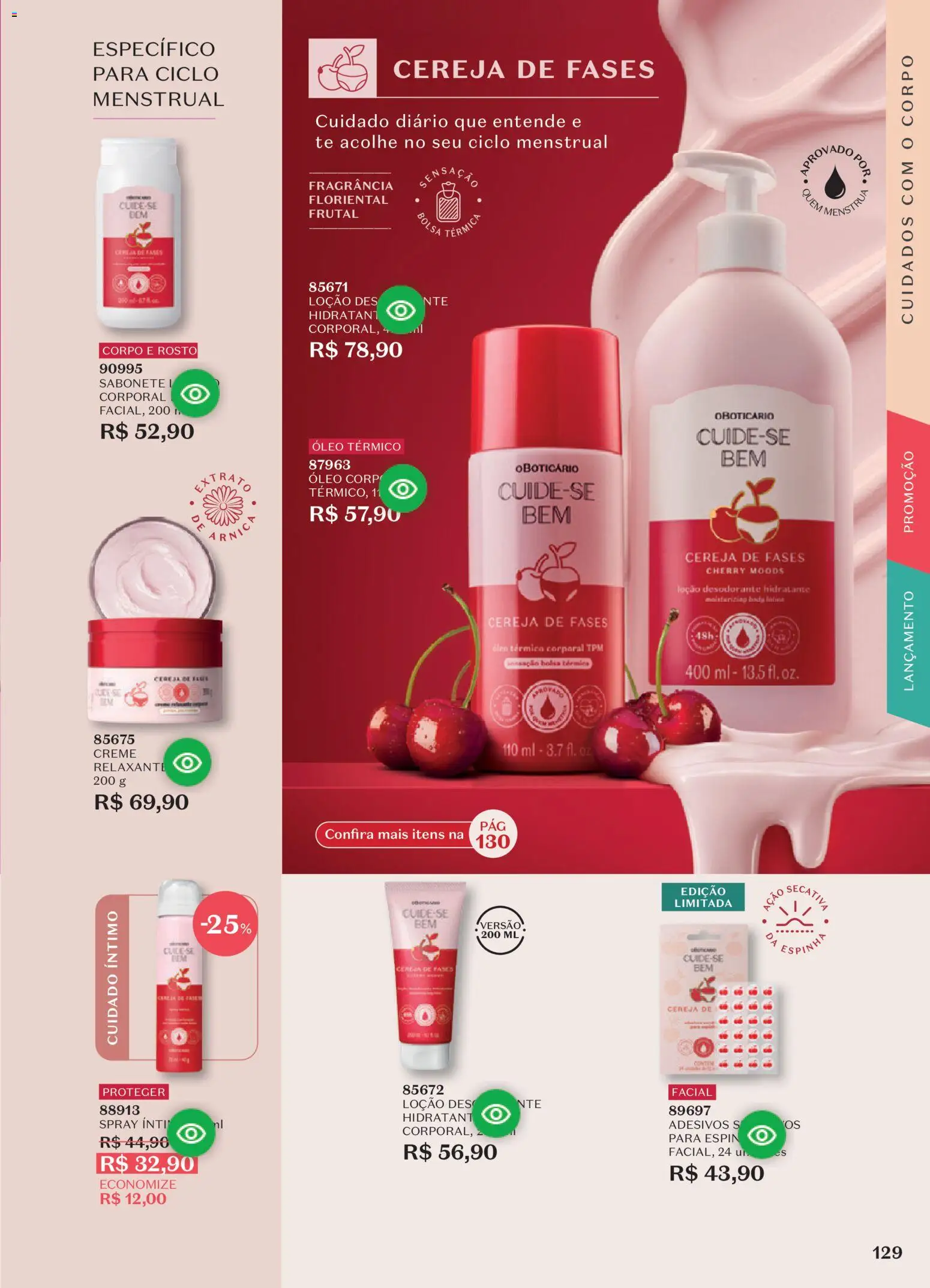 O Boticário Folheto - válido de 10/08/2026 | Página: 133 | Produtos: Cereja, Óleo, Sabonete, Bolsa