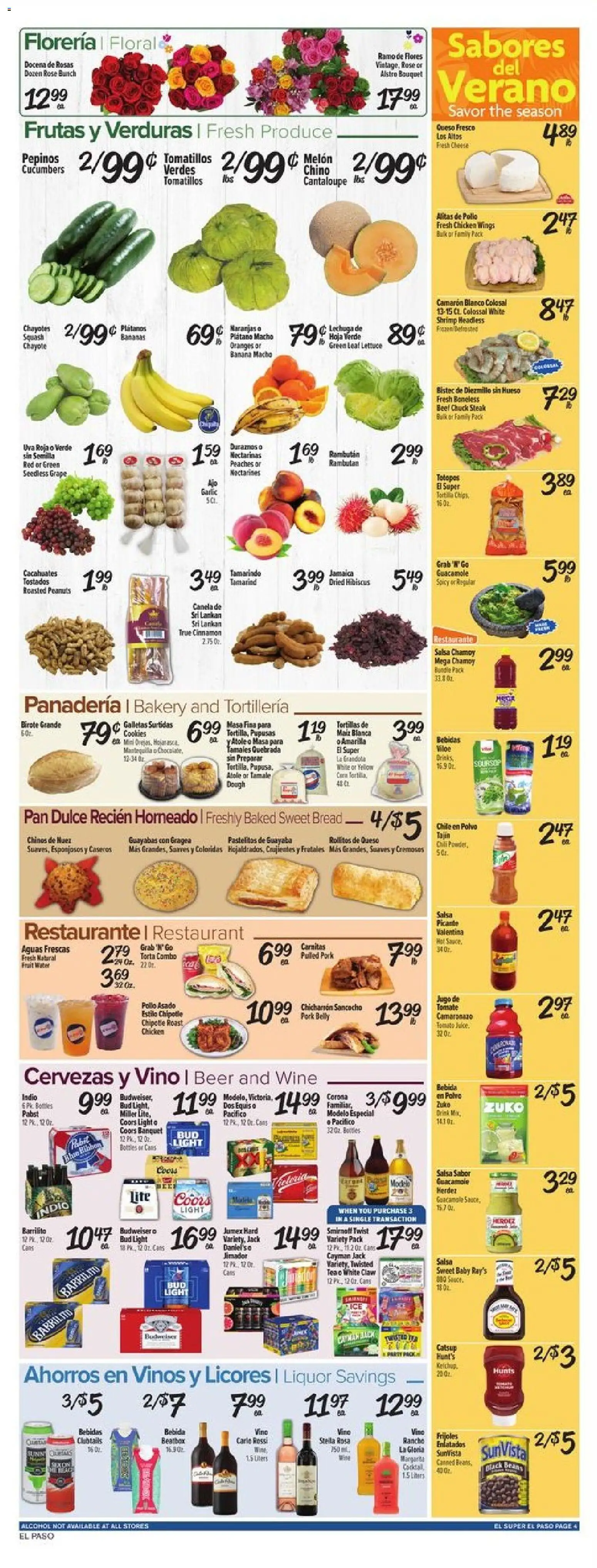 El Super Weekly Ad - TX - valid from 08/12/2026 | Page: 4 | Products: Bakery, Pan, Chicken, Bread