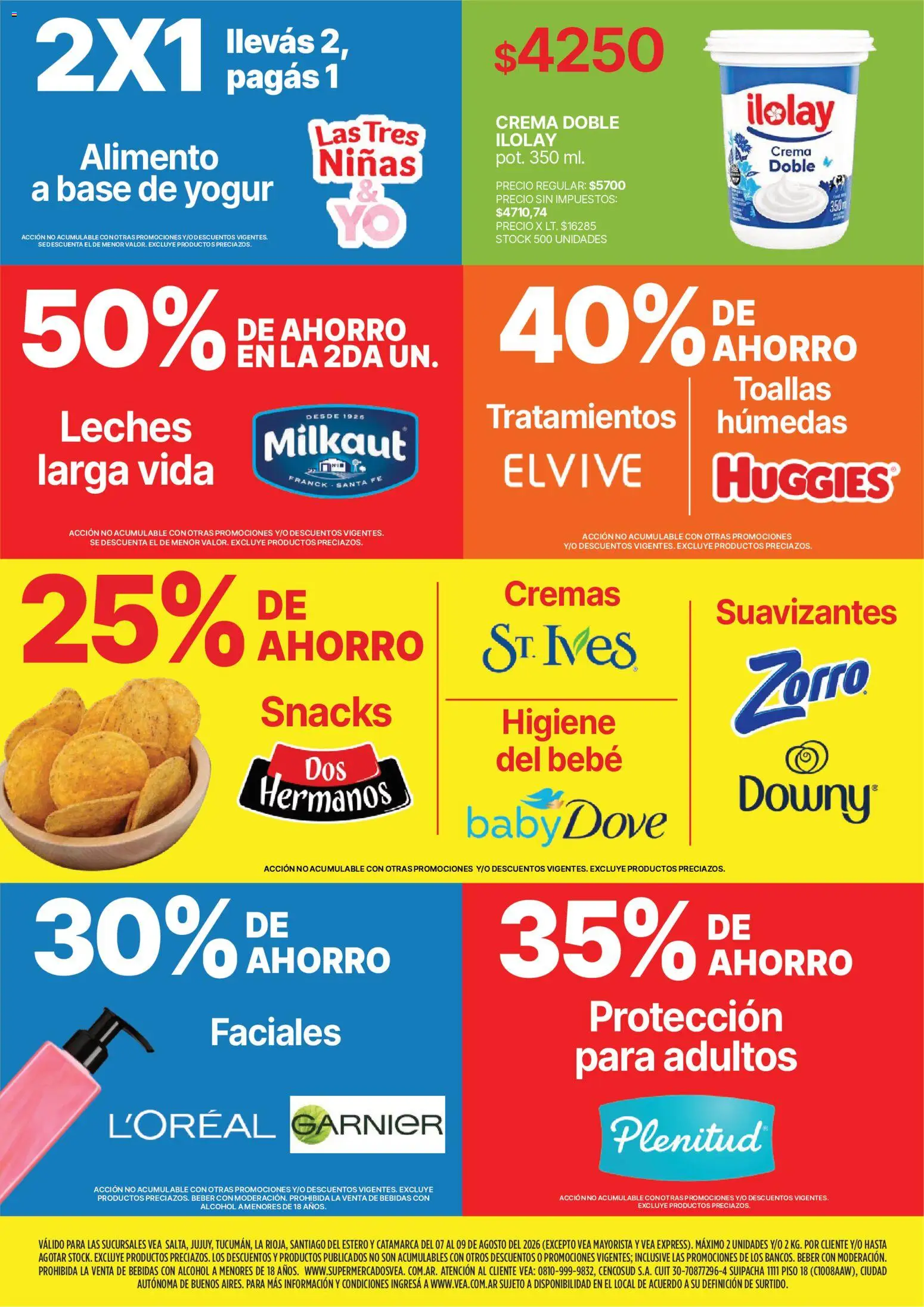 Vea - Fin de semana de ahorro │ válido desde el 07/08/2026 | Página: 9 | Productos: Yogur, Alcohol, Snacks, Crema