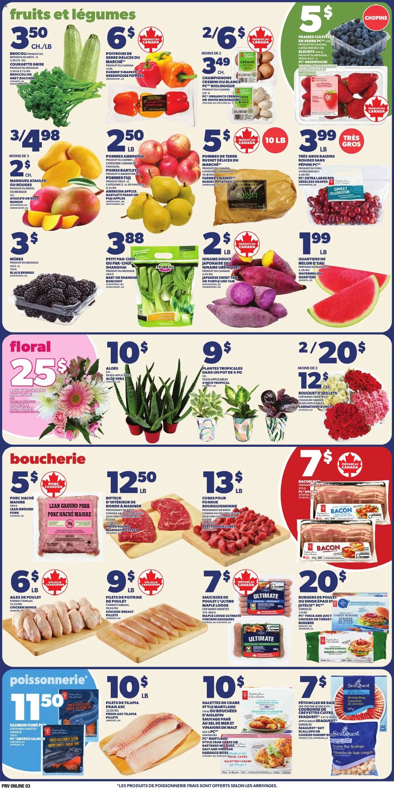Provigo flyer valid from 21.05.2026 | Page: 4 | Products: Strawberries, Bag, Pork, Apples