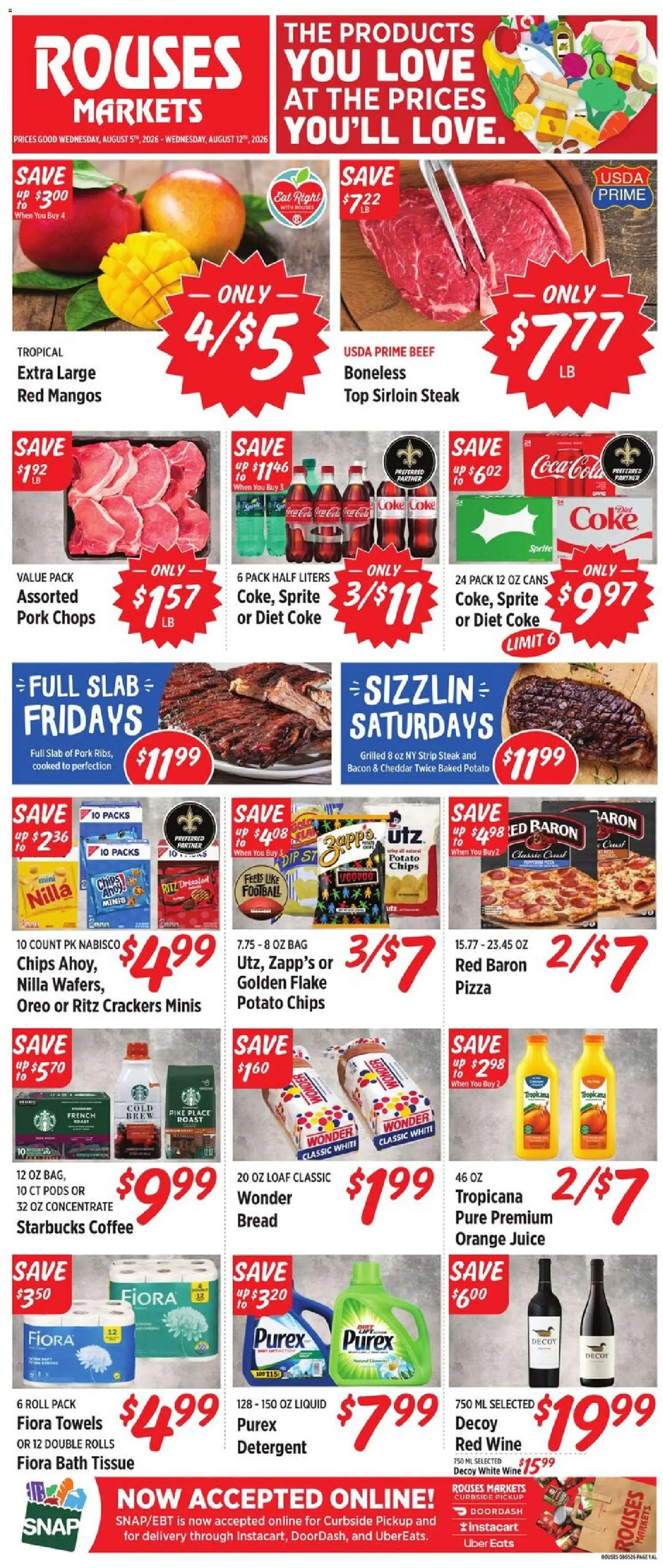 Rouses Weekly Ad - AL - valid from 08/05/2026 | Page: 2 | Products: Pork, Beef, Chips, Bag