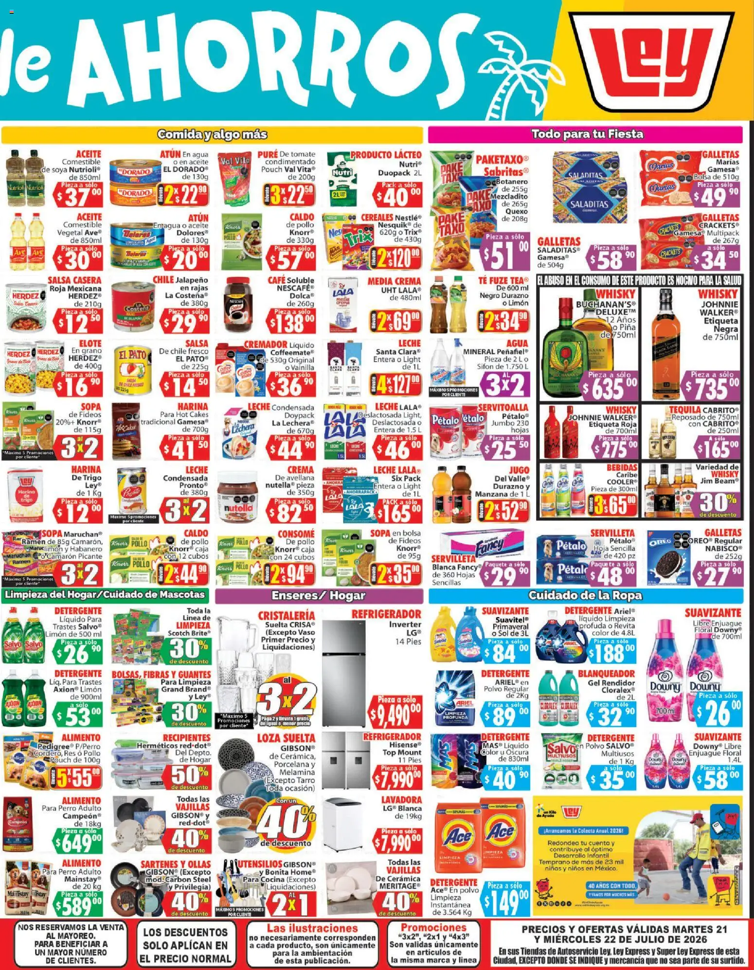 Nuevas ofertas de Casa Ley válidas en toda la República Mexicana desde el 21/07/2026. ¡Encuentra las mejores ofertas en Casa Ley folleto Autoservicio! | Página: 4 | Productos: Refrigerador, Tomate, Fideos, Lavadora