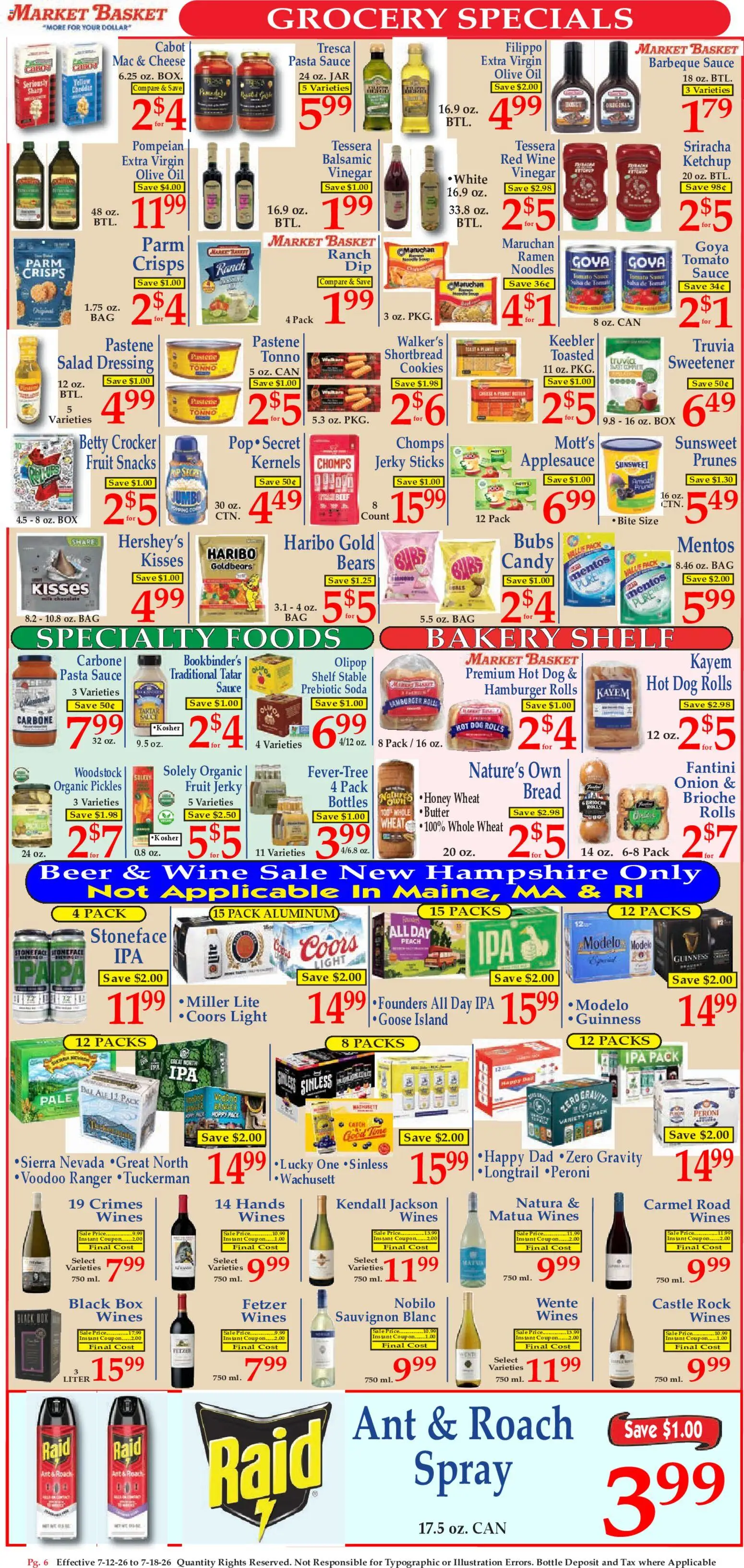 Market Basket Ad - valid from 07/12/2026 | Page: 6 | Products: Milk, Cookies, Salad, Peach