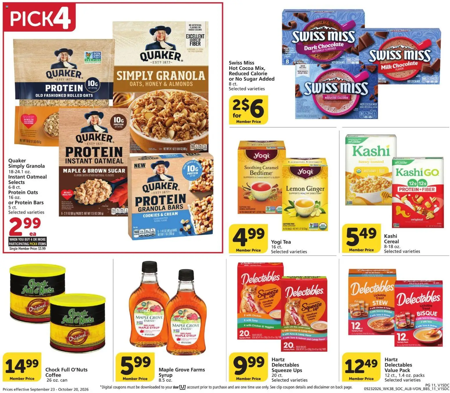 Vons Big Book of Savings - valid from 09/23/2026 | Page: 11 | Products: Maple syrup, Chocolate, Cream, Cookies