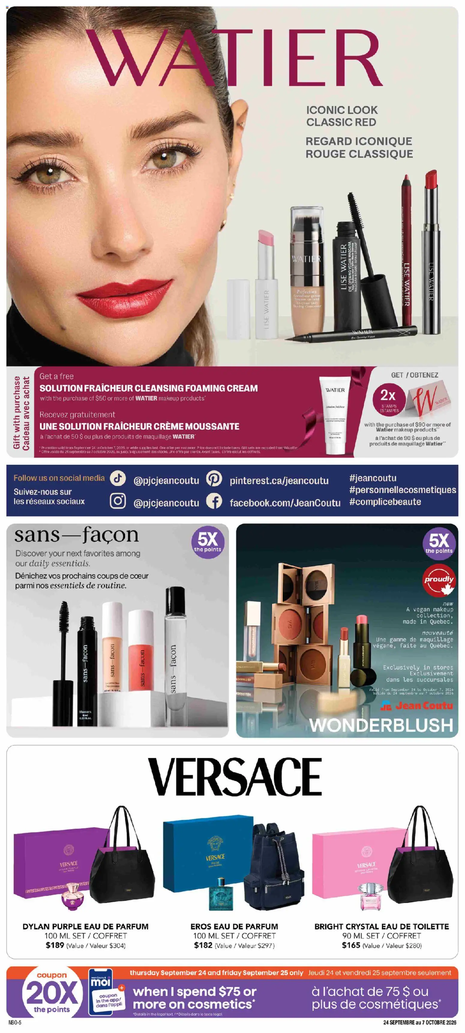 Jean Coutu flyer valid from Sep 24, 2026 | Page: 5 | Products: Cream, Water, Eau de toilette, Mascara