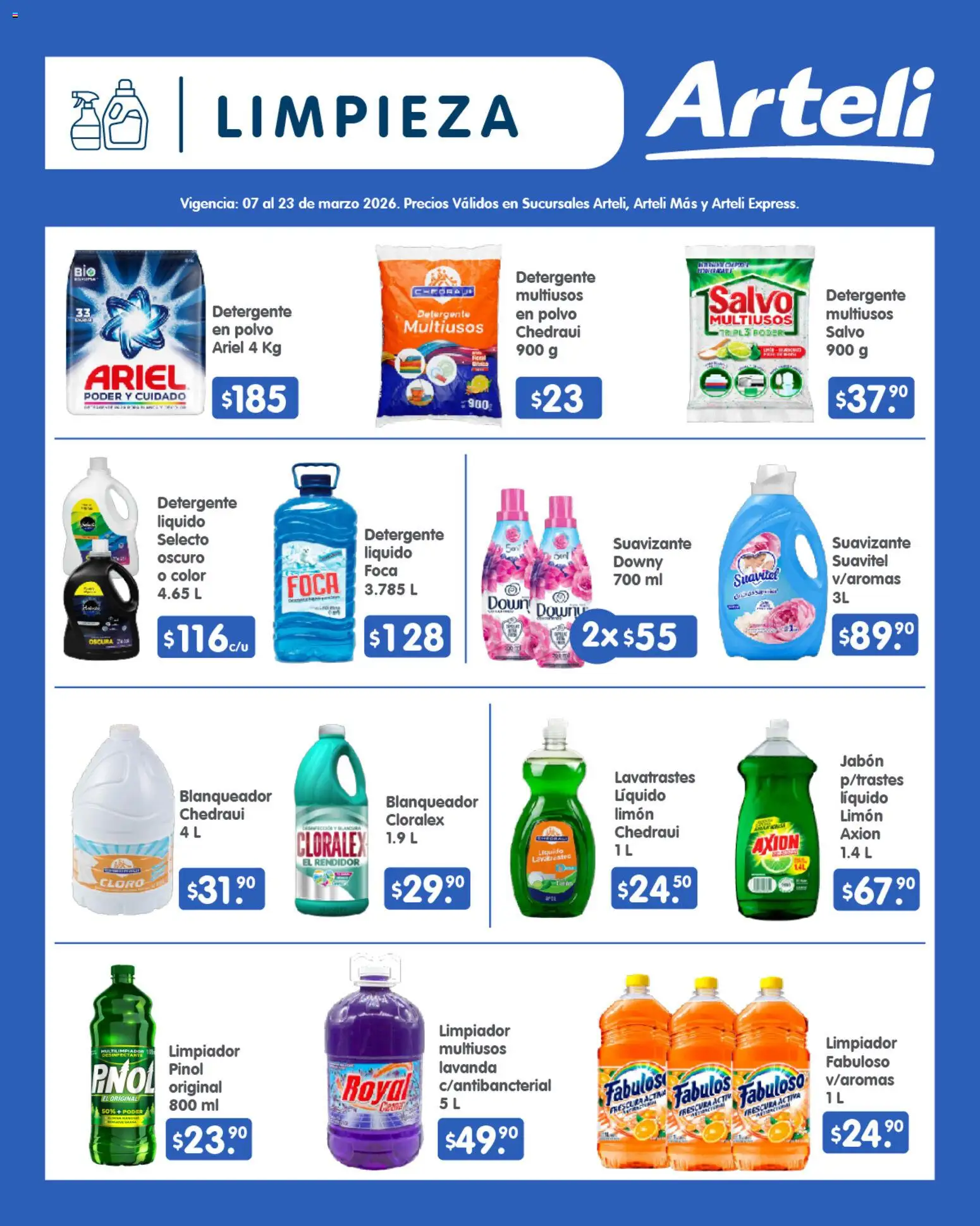 Nuevas ofertas de Arteli válidas en toda la República Mexicana desde el 07.03.2026. ¡Encuentra las mejores ofertas en Arteli folleto Quincenal! | Página: 15 | Productos: Limón, Suavizante, Limpiador, Cloro