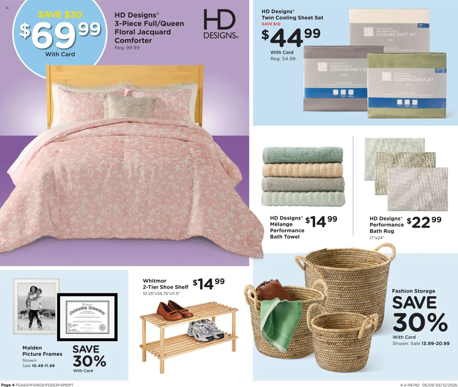Fred Meyer Home & Apparel - valid from 06.05.2026 | Page: 4 | Products: Shelf, Bath, Comforter, Sheet