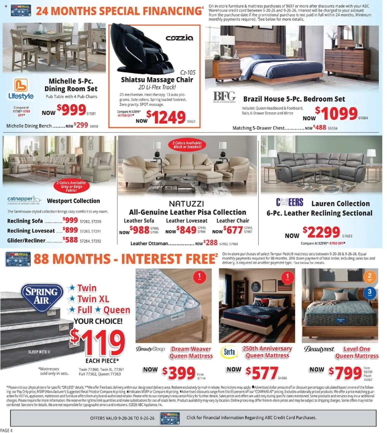ABC Warehouse Weekly Ad - valid from 09/20/2026 | Page: 4