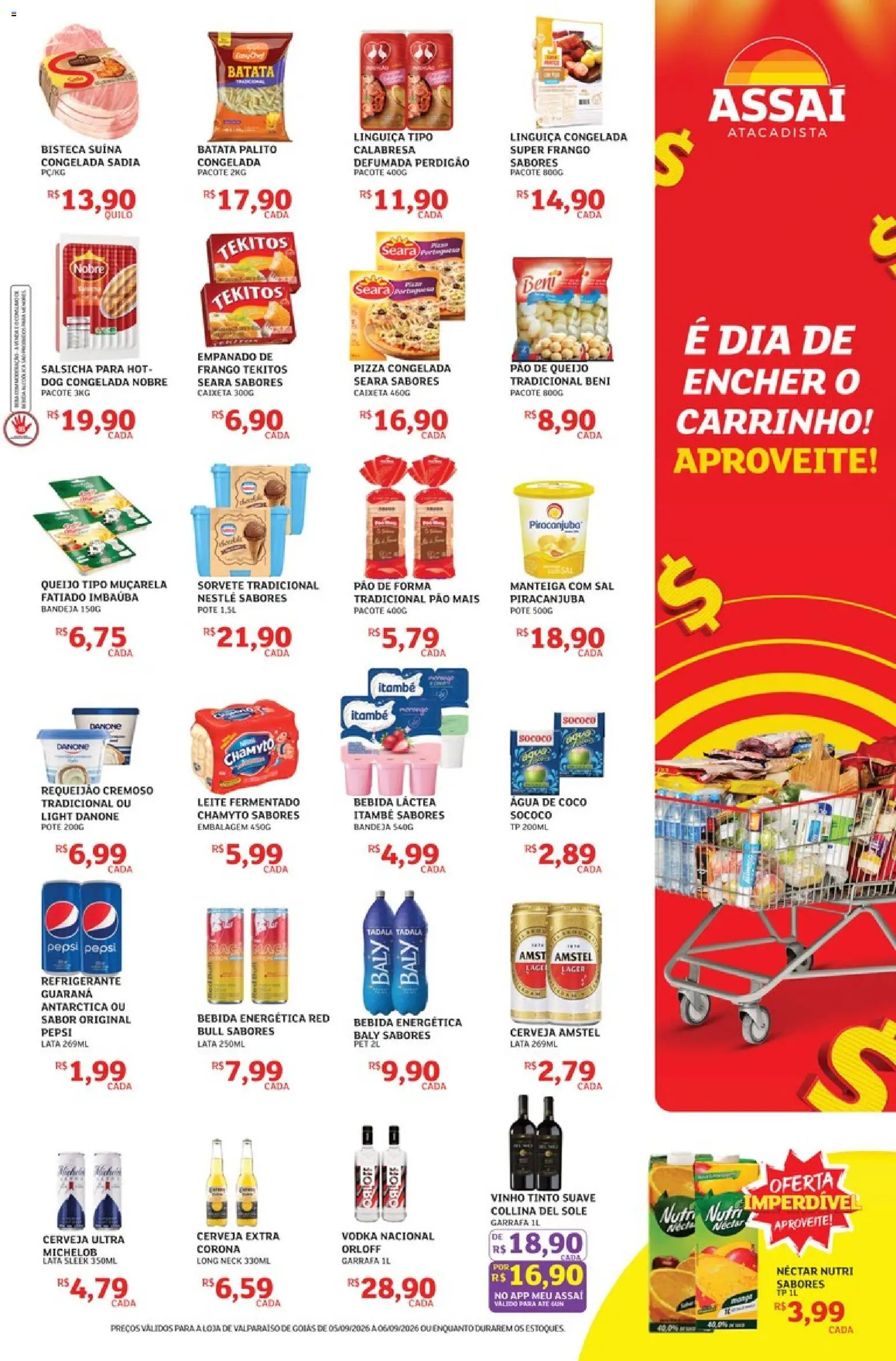 Assaí Atacadista Folheto - válido de 05/09/2026 | Página: 3 | Produtos: Água de coco, Pizza, Muçarela, Pão de forma