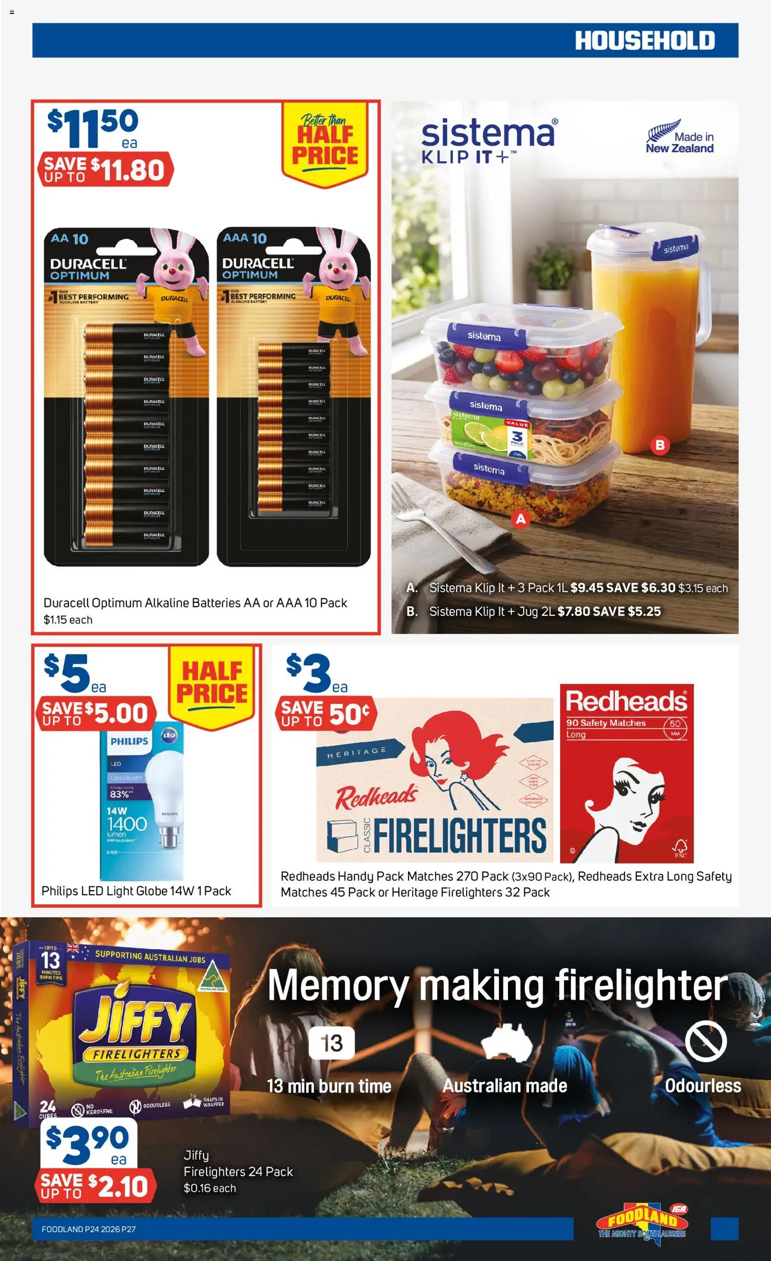 Foodland catalogue - valid from 10.06.2026 | Page: 27 | Products: Battery, Household, Light, Batteries