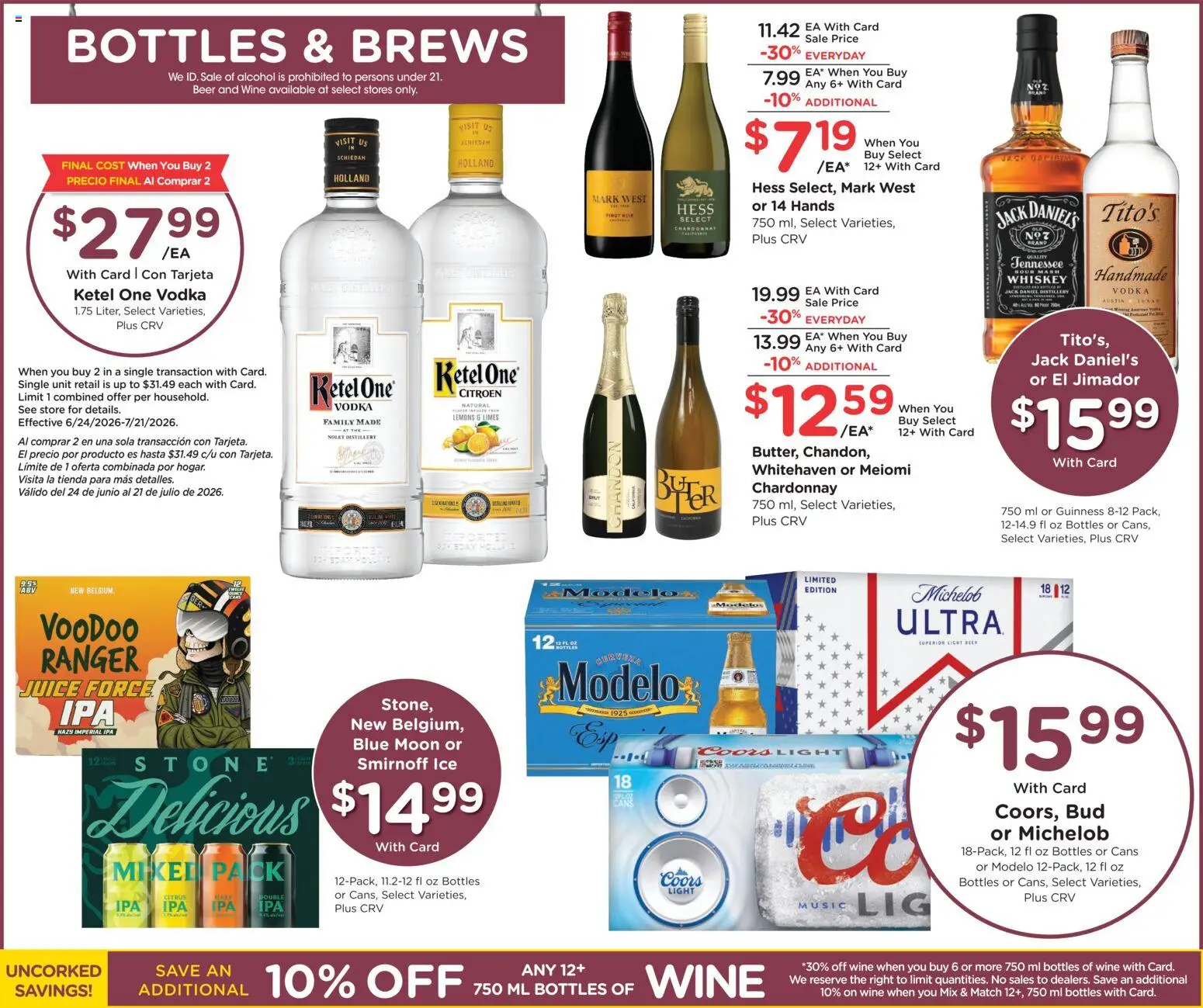 Ralphs Weekly Ad - valid from 07/08/2026 | Page: 13 | Products: Juice, Wine, Vodka, Whiskey