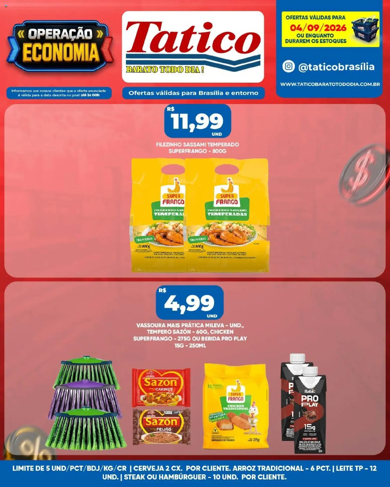 Tatico Folheto - válido de 04/09/2026 | Página: 6 | Produtos: Leite, Chocolate, Cerveja, Vassoura
