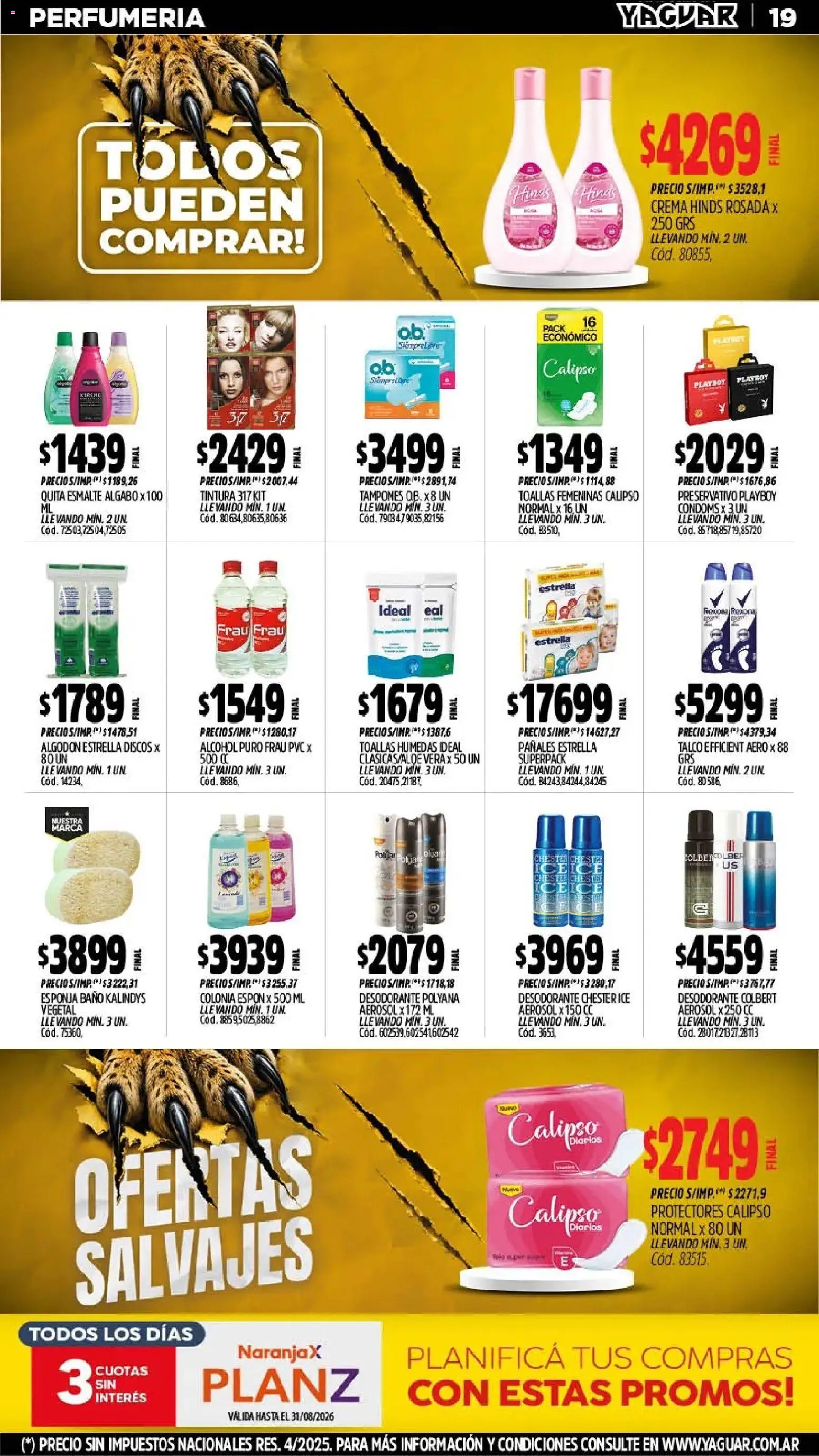 Yaguar - Oferta Semanal Córdoba │ válido desde el 10/08/2026 | Página: 20 | Productos: Algodón, Toallas, Esponja, Crema