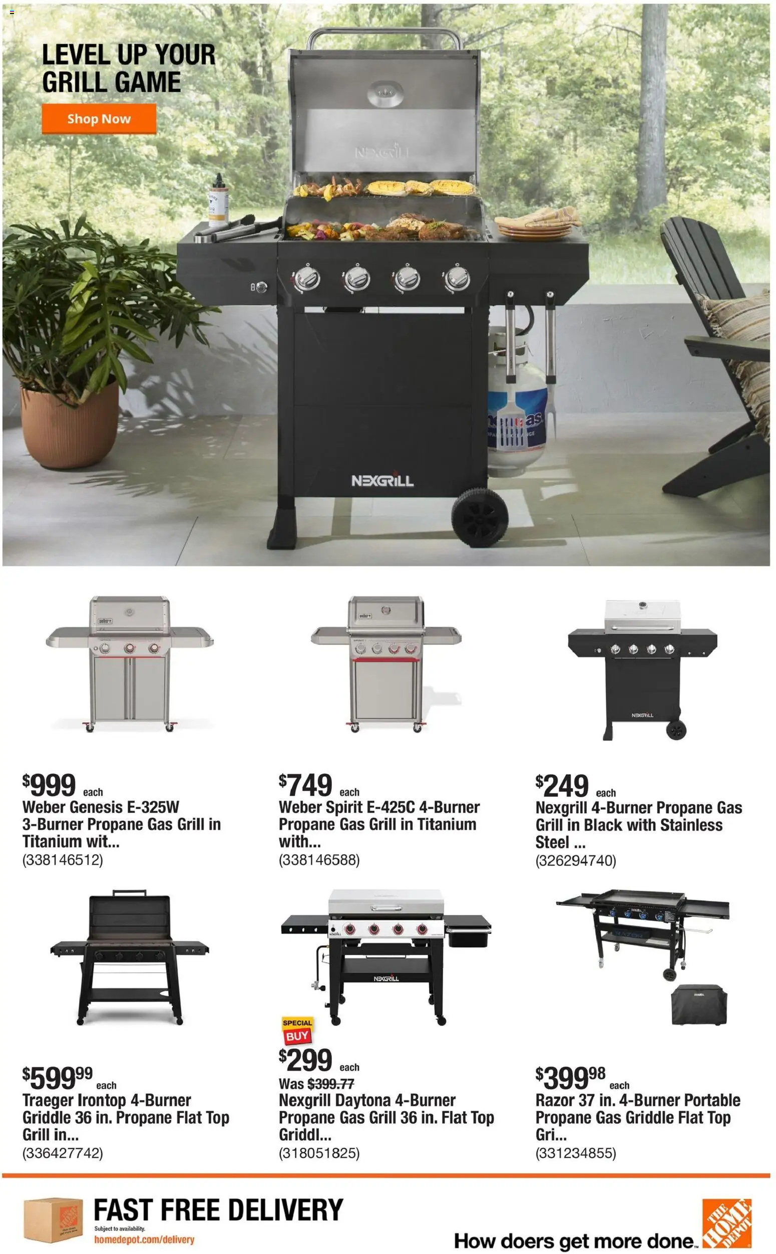 Home Depot Weekly Ad - valid from 08/20/2026 | Page: 9 | Products: Gas grill, Griddle, Game, Grill