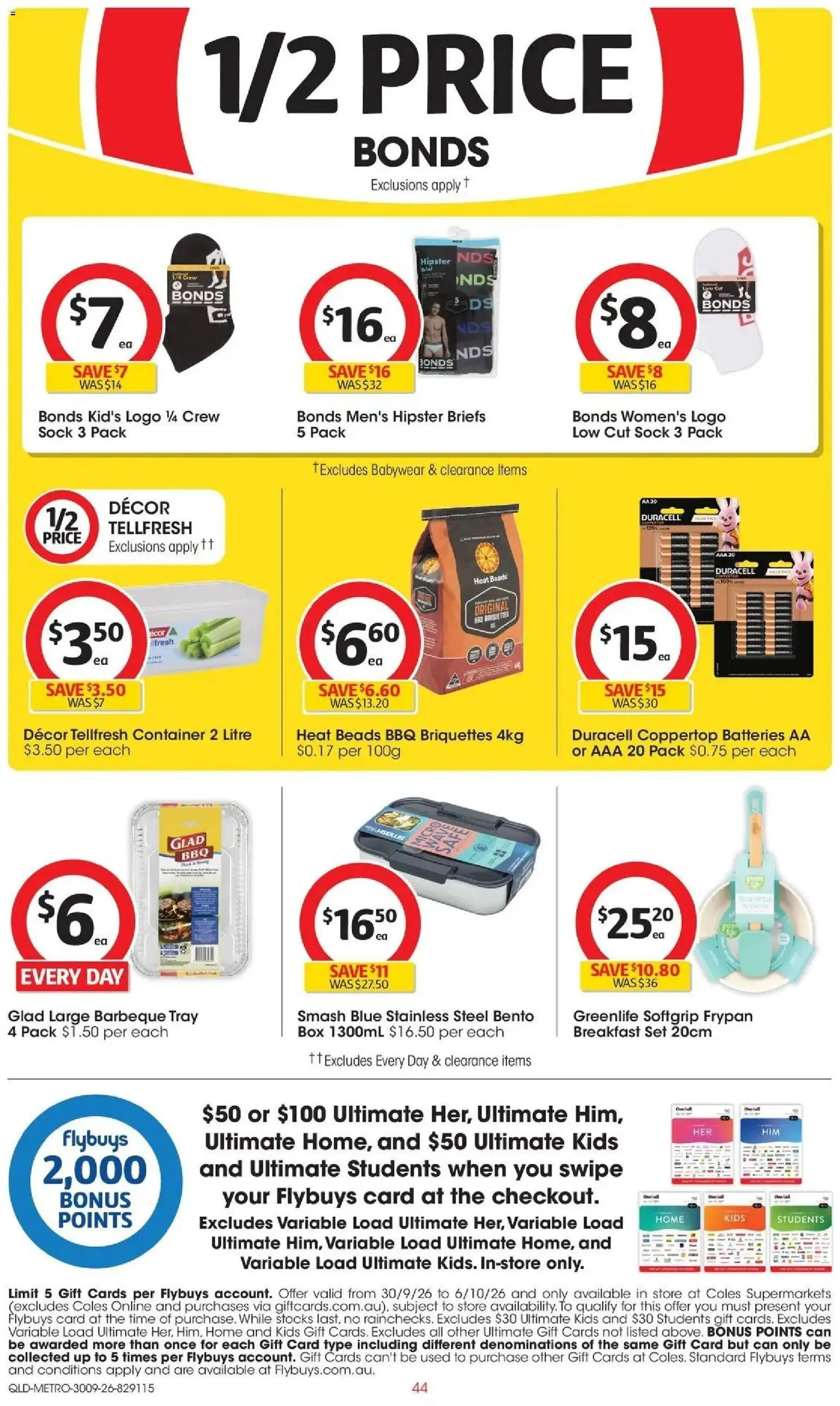 Coles catalogue - valid from 30/09/2026 | Page: 44 | Products: Decor, Box, Cookware set, Briefs
