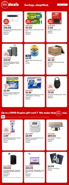 Preview of Staples weekly flyer / circulaire from shop Staples valid from Jul 3, 2026 | Page: 2 | Products: Luggage, Phone, Printer, Box