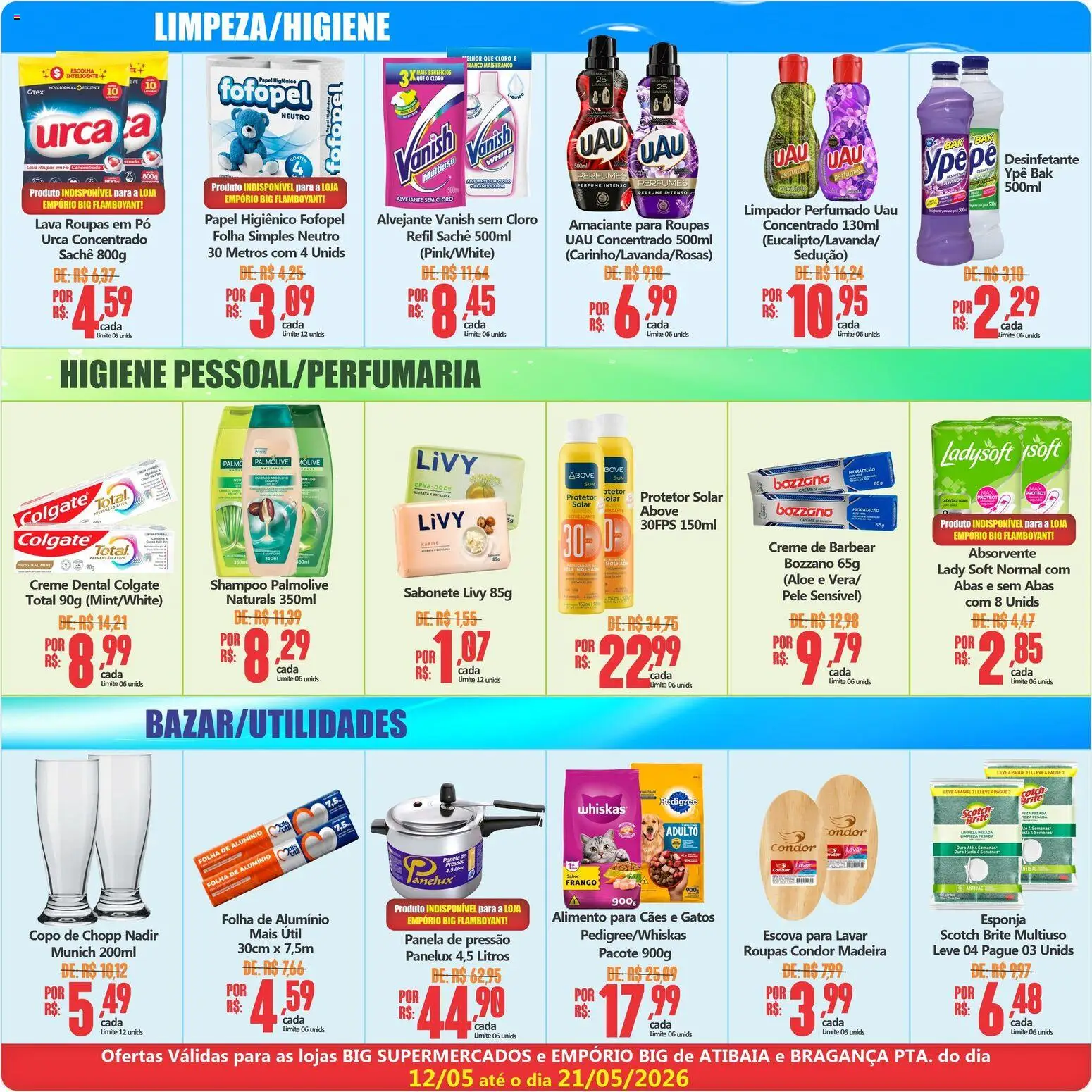 Big Supermercados Folheto - válido de 12.05.2026 | Página: 6 | Produtos: Panela, Creme, Creme de barbear, Papel higiênico