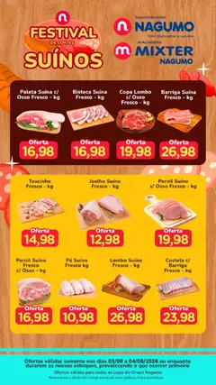 Nagumo ofertas Festival de Suinos - Pré-Visualização do folheto da loja Nagumo, válido de 03/08/2026 | Página: 1 | Produtos: Lombo, Pernil, Copa