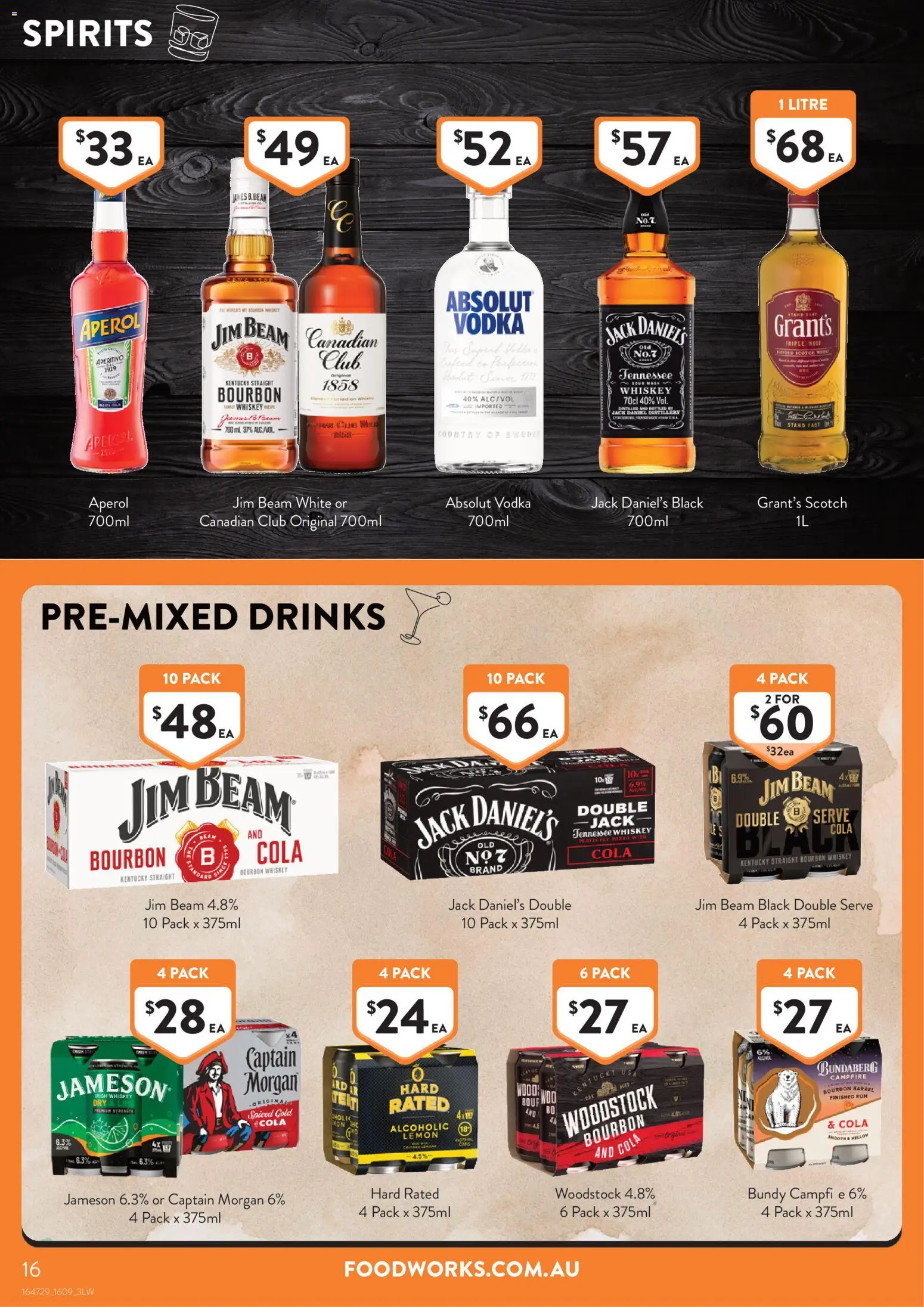 Foodworks catalogue - valid from 16/09/2026 | Page: 16 | Products: Drinks, Vodka, Lemon, Jack Daniel’s