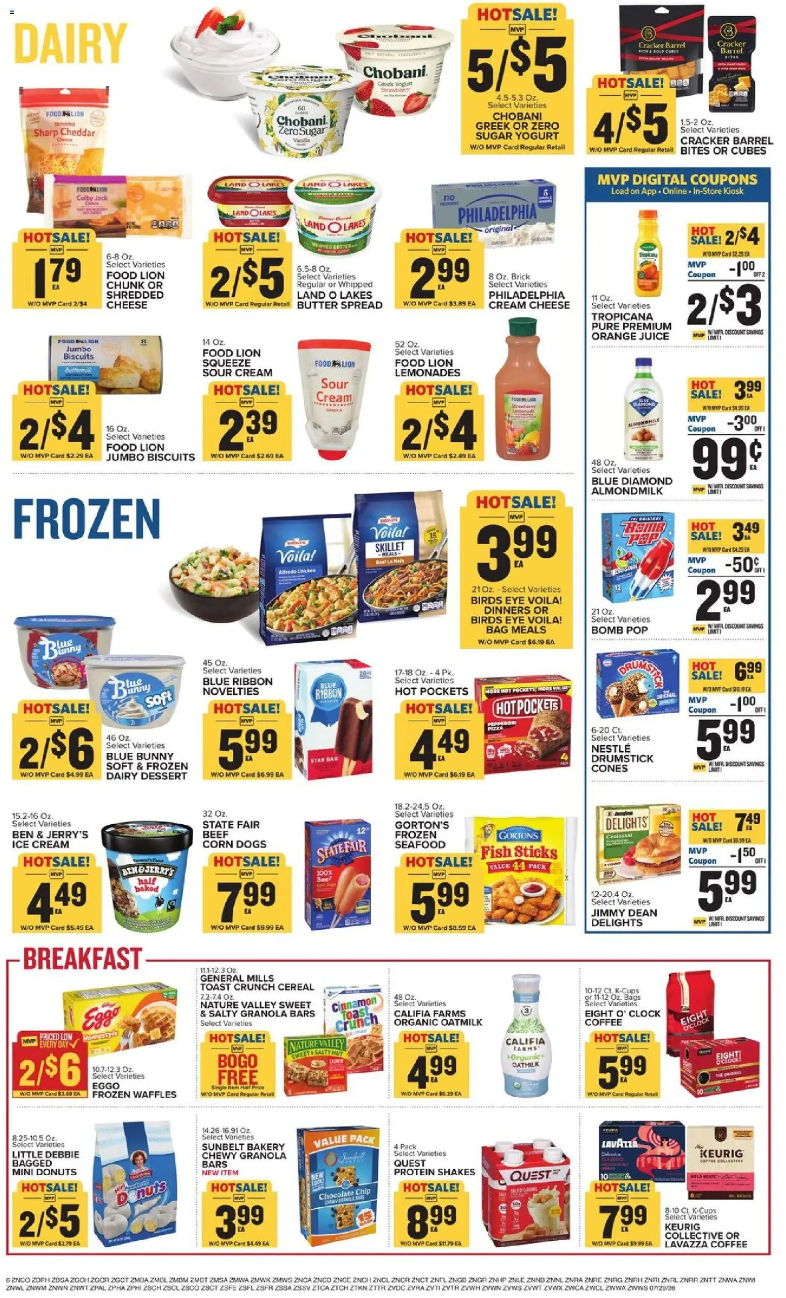 Food Lion Weekly Ad - valid from 07/29/2026 | Page: 12 | Products: Cheese, Juice, Sour cream, Beef