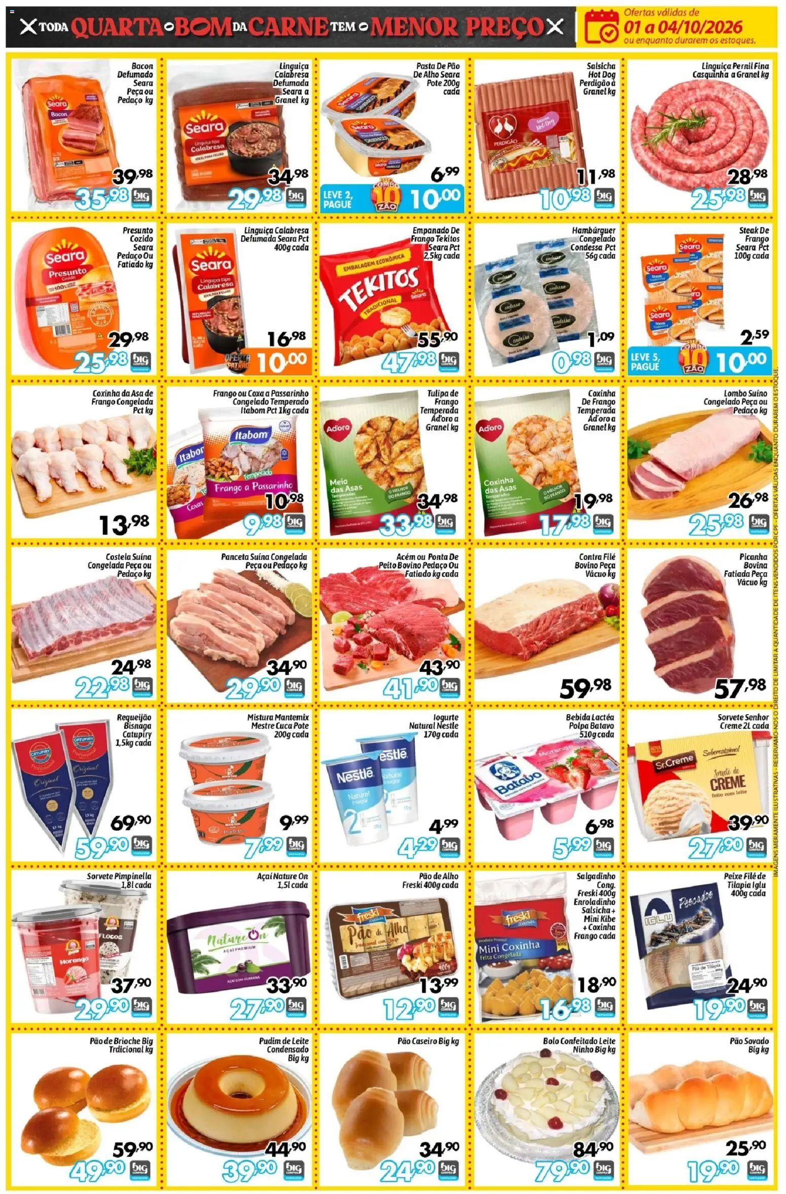 Big Compra Folheto - válido de 01/10/2026 | Página: 3 | Produtos: Tilápia, Creme, Flocos, Requeijão