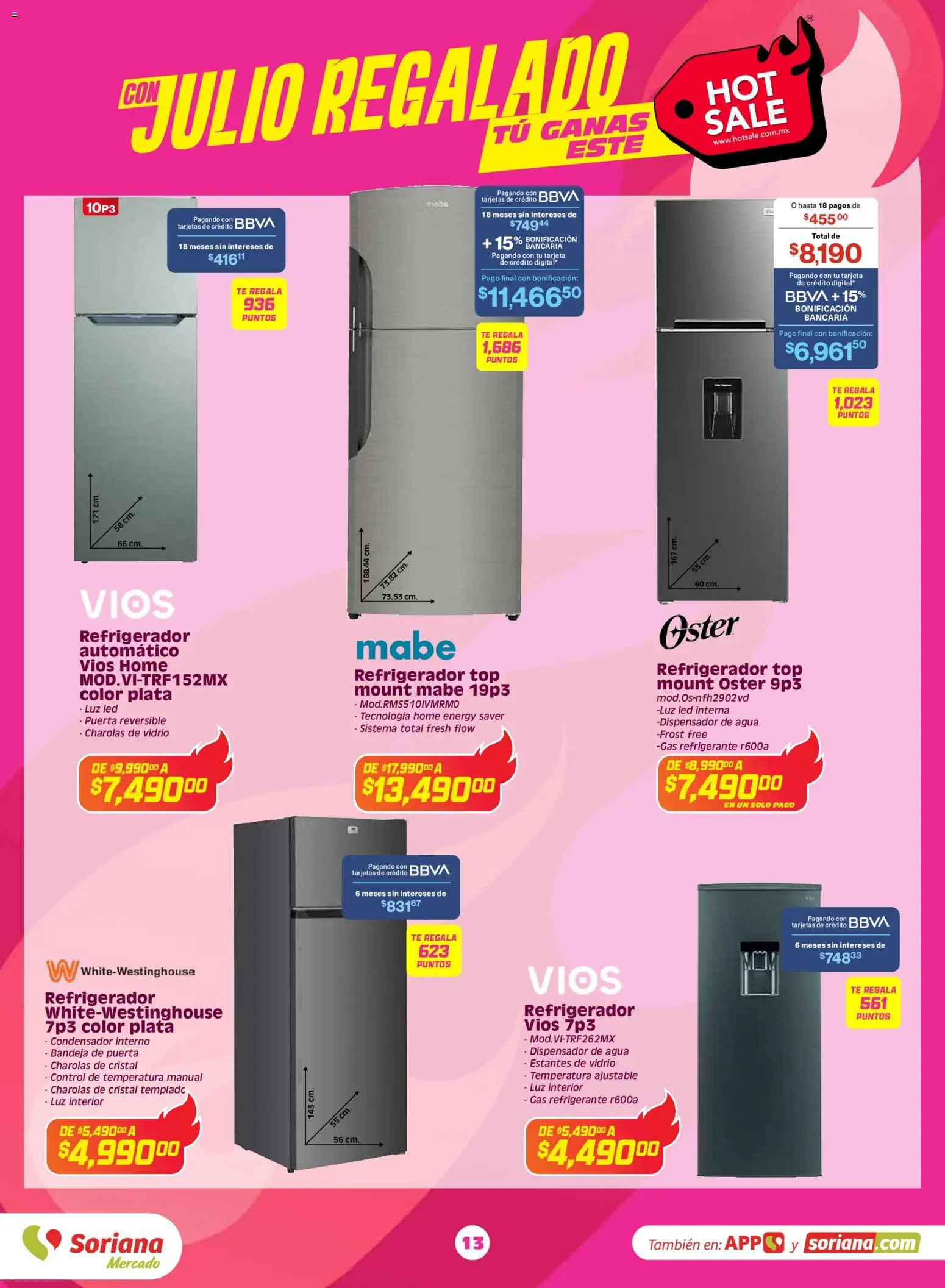 Nuevas ofertas de Soriana válidas en toda la República Mexicana desde el 25.05.2026. ¡Encuentra las mejores ofertas en Soriana Hot Sale Mercado Nacional! | Página: 13 | Productos: Bandeja, Agua, Estantes, Té