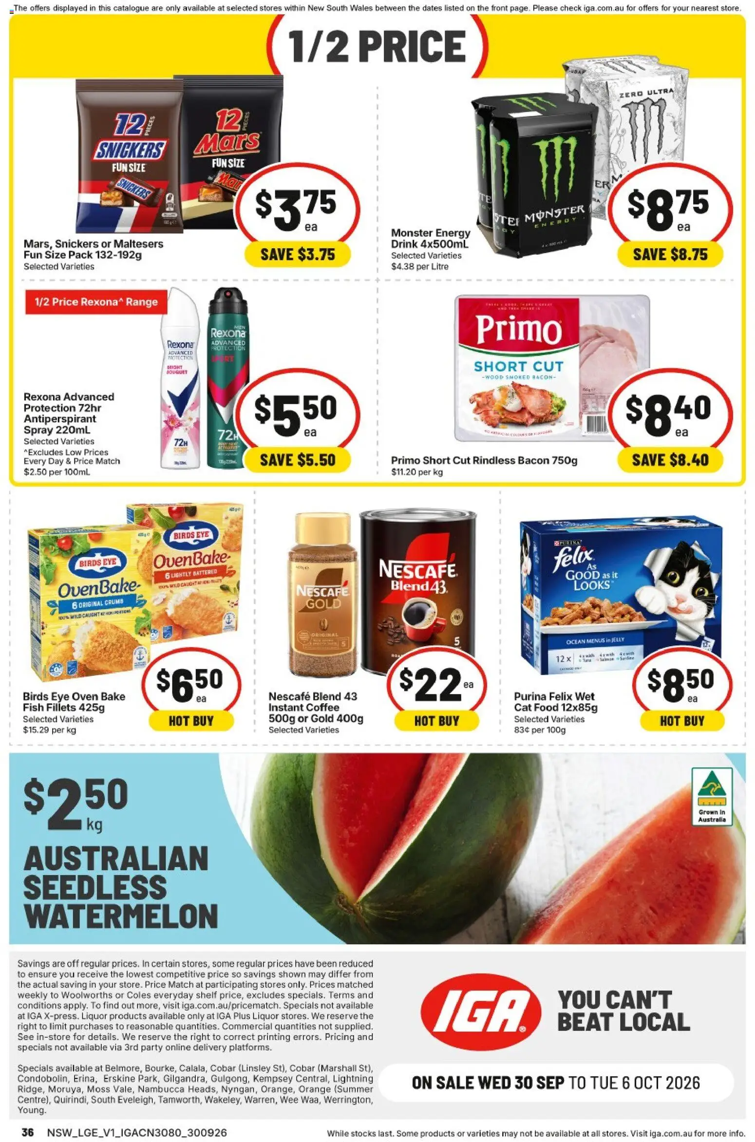 IGA catalogue - valid from 30/09/2026 | Page: 32 | Products: Coffee, Fish, Antiperspirant, Oven
