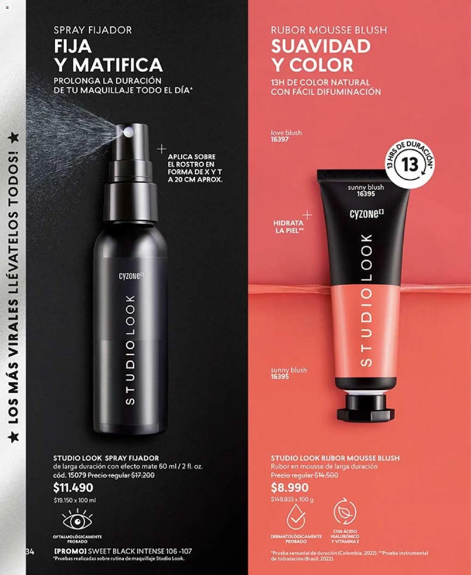 Catálogo CyZone Campaña 12 │ válido desde el 06.07.2026 | Página: 34 | Productos: Fijador, Mate, Sobre, Rubor