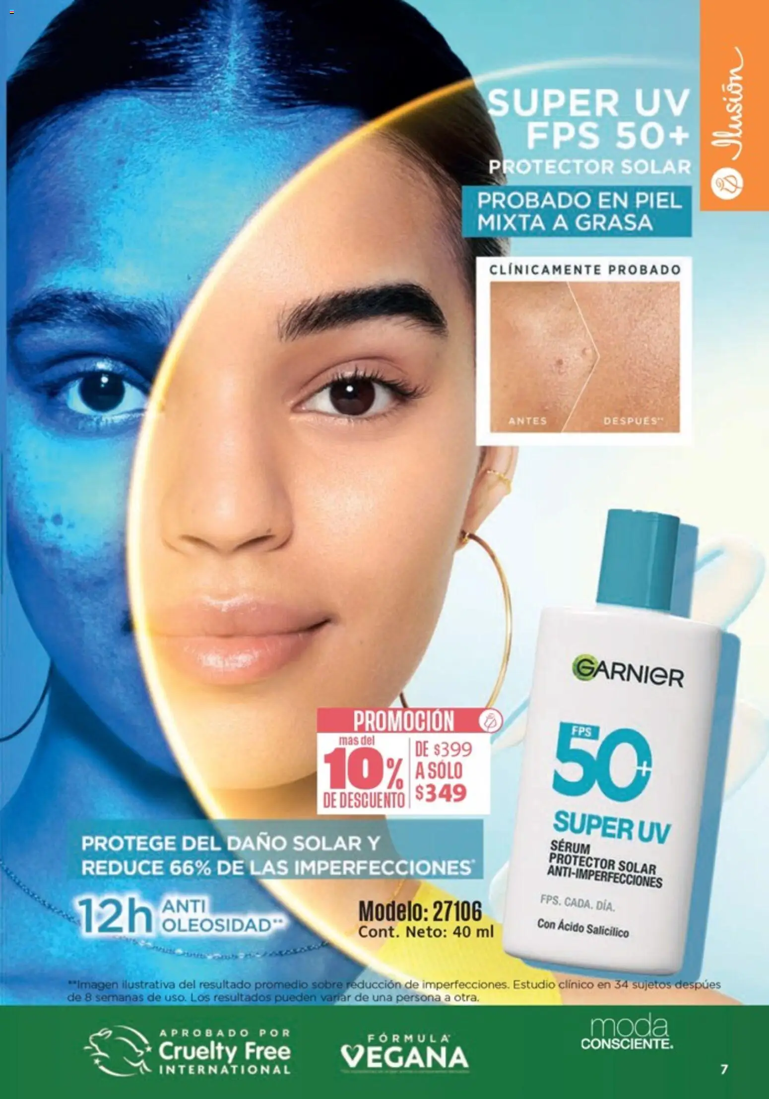 Nuevas ofertas de Ilusión válidas en toda la República Mexicana desde el 01.05.2026. ¡Encuentra las mejores ofertas en Ilusión catálogo Marcas Amigas! | Página: 9 | Productos: Serum, Sobre, Protector solar