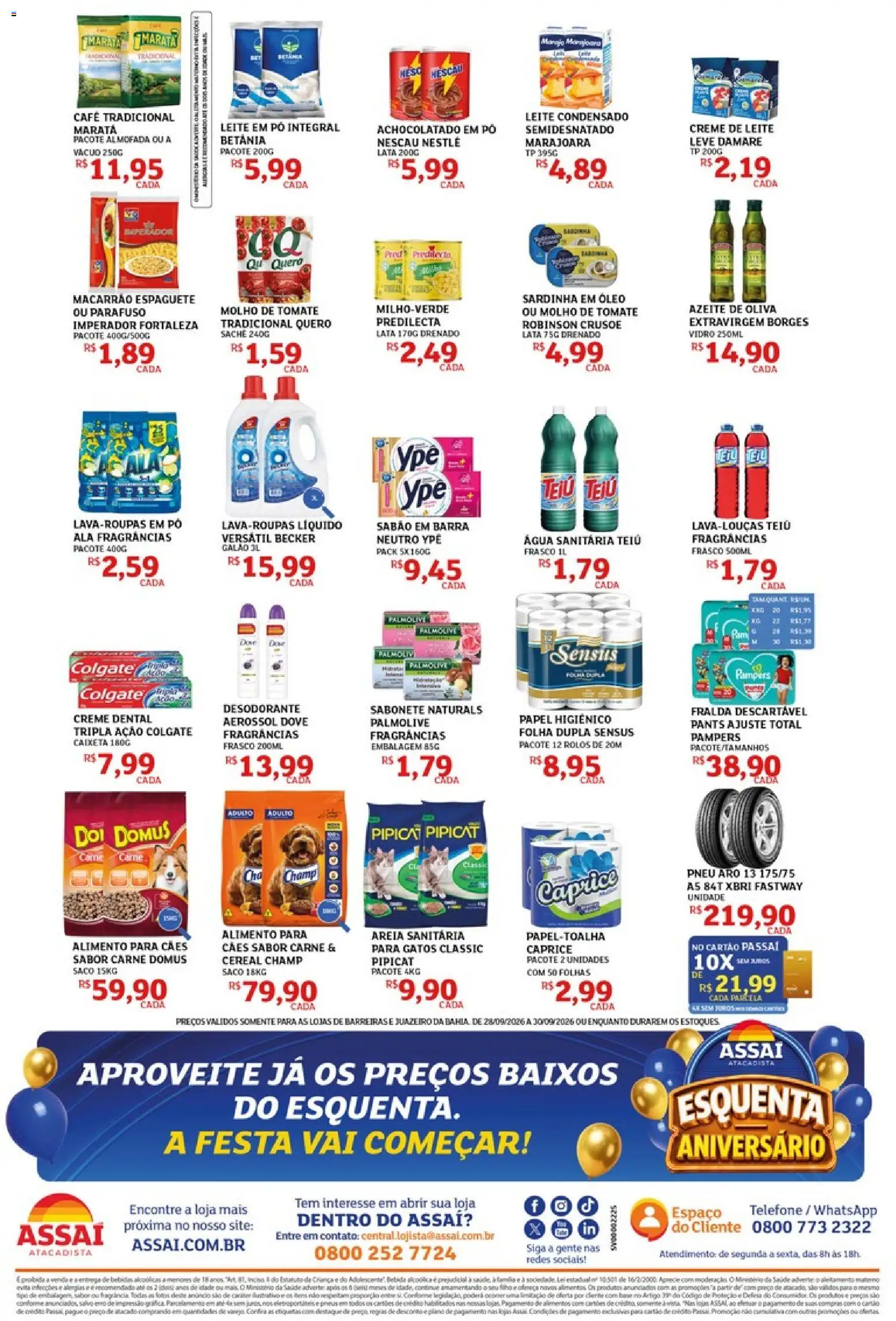 Assaí Atacadista Folheto - válido de 28/09/2026 | Página: 2 | Produtos: Sabão em barra, Água, Dove, Água sanitária