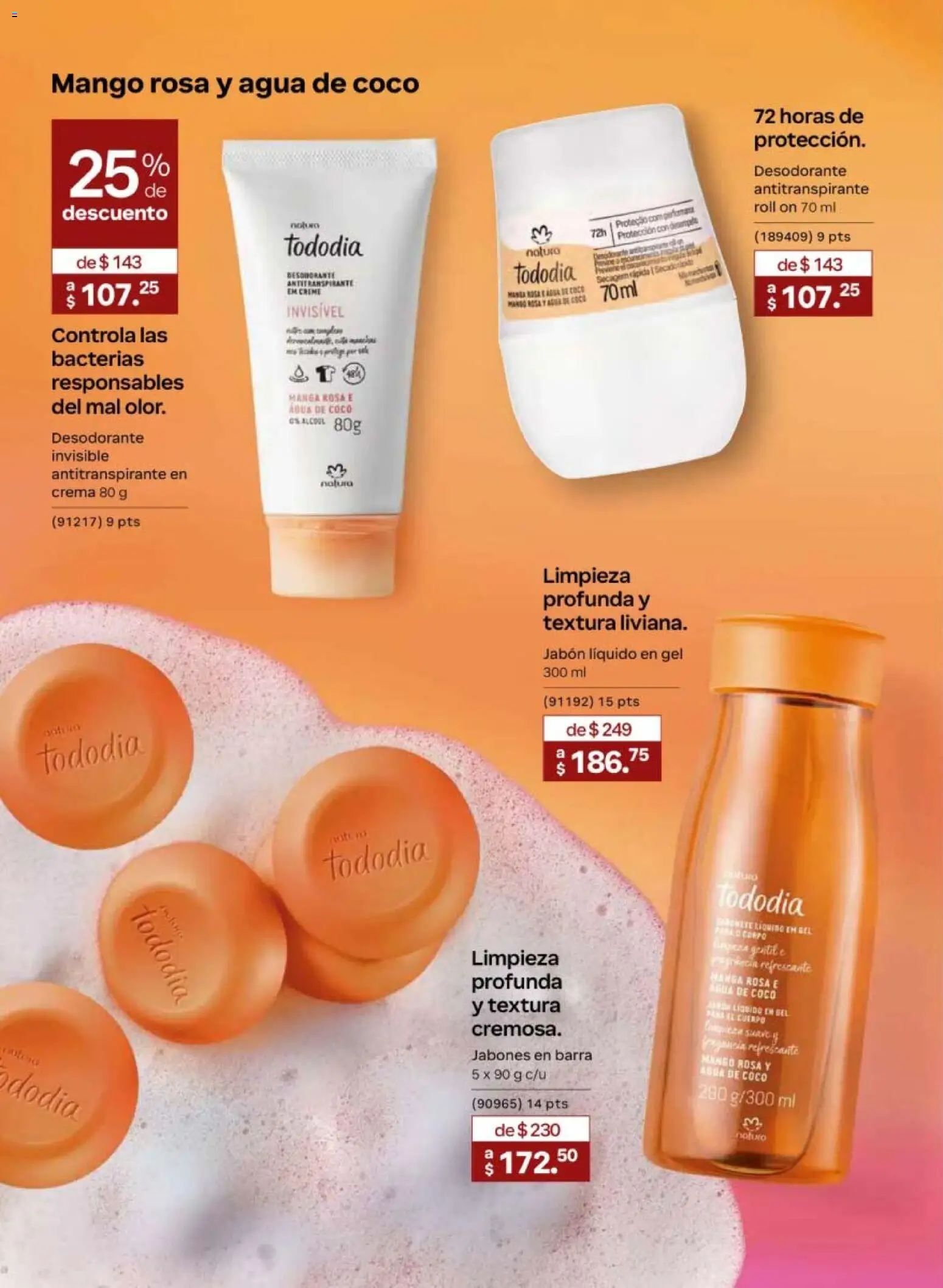 Nuevas ofertas de Natura válidas en toda la República Mexicana desde el 24.04.2026. ¡Encuentra las mejores ofertas en Natura campaña 7 2026! | Página: 102 | Productos: Antitranspirante, Jabón líquido, Crema, Mango