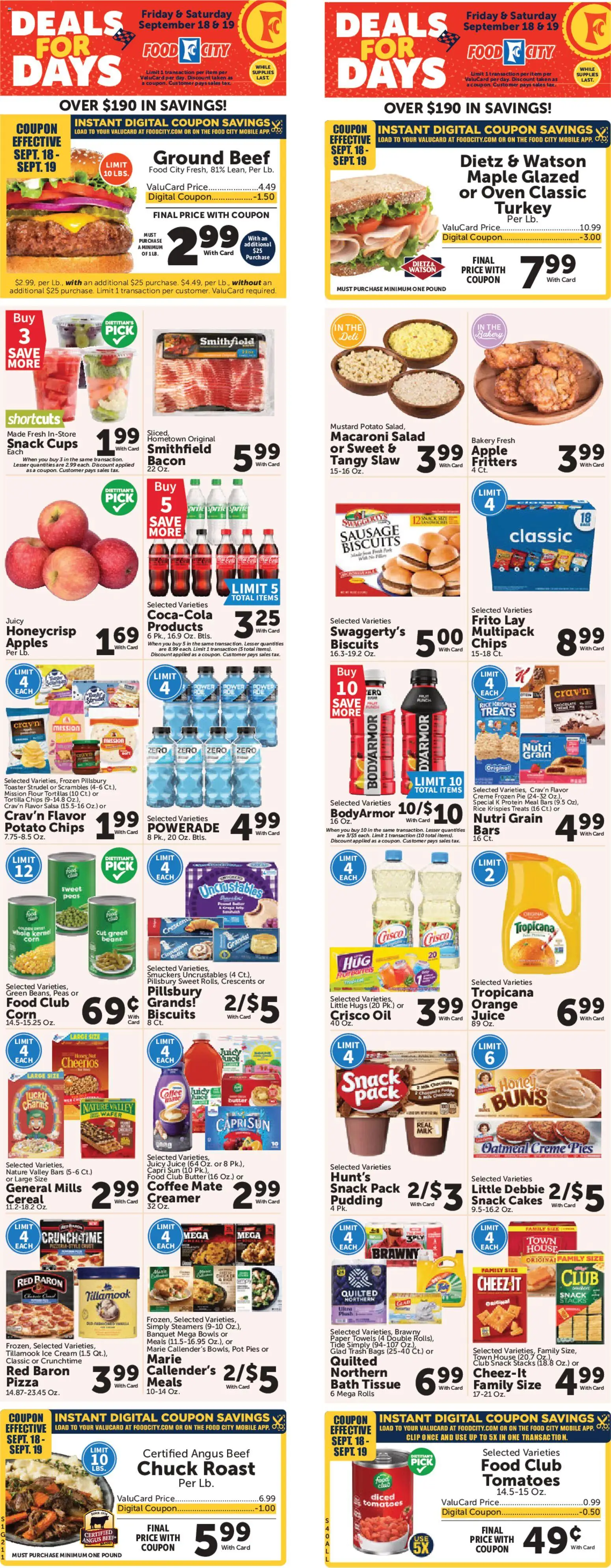 Food City Weekly Ad - valid from 09/16/2026 | Page: 1 | Products: Honey, Bacon, Mustard, Tortillas