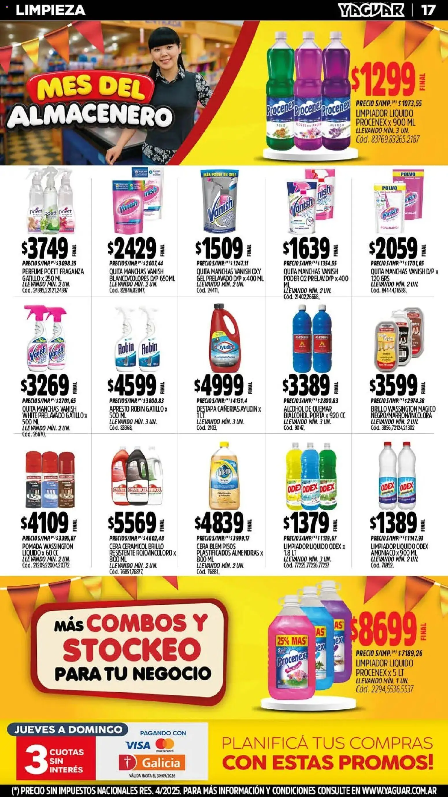 Yaguar - Oferta Semanal Chaco │ válido desde el 21/09/2026 | Página: 17 | Productos: Flores, Almendras, Brillo, Alcohol