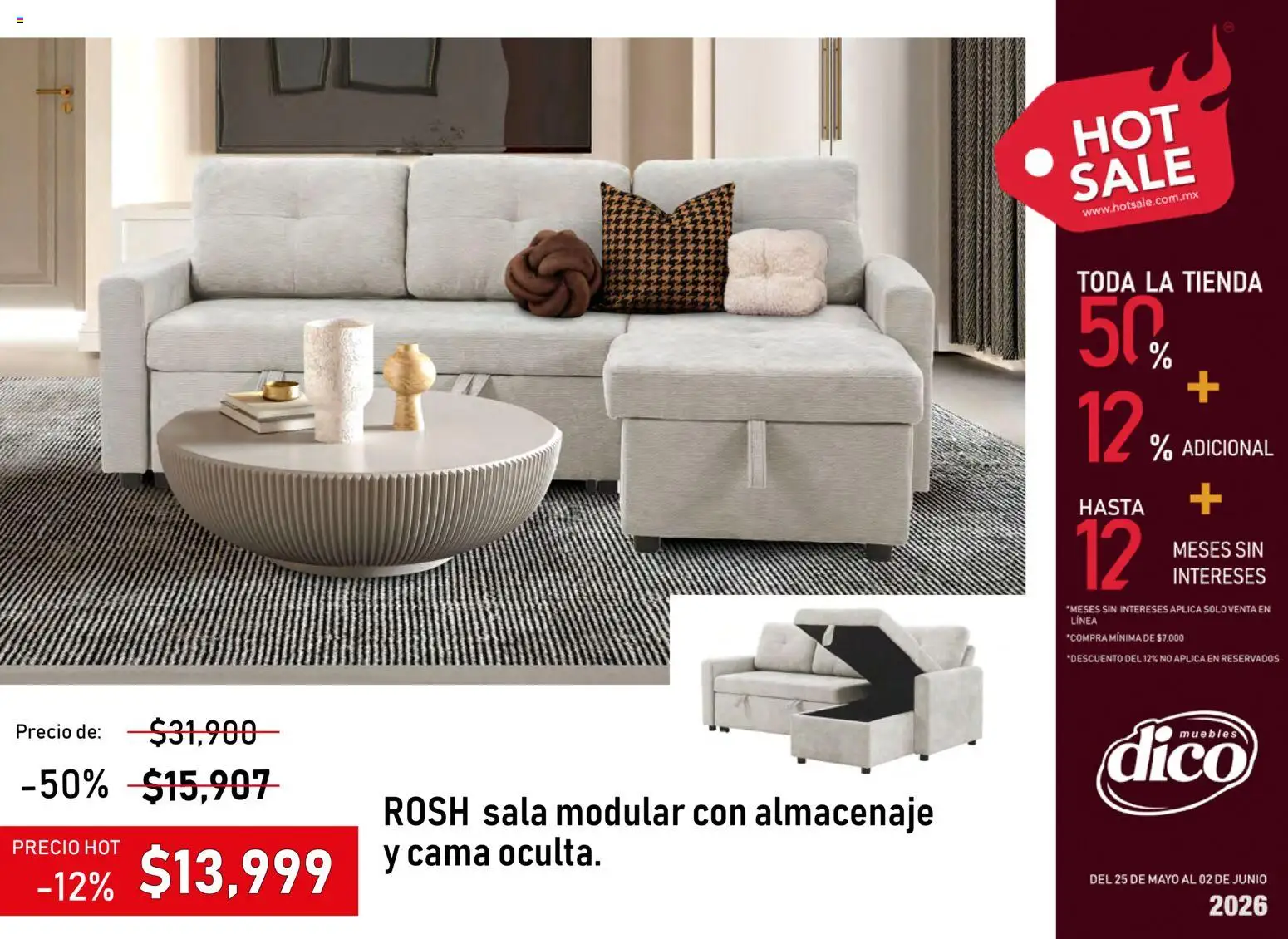 Nuevas ofertas de Muebles Dico válidas en toda la República Mexicana desde el 25.05.2026. ¡Encuentra las mejores ofertas en Muebles Dico - Hot Sale 2026 | Pacifico! | Página: 6