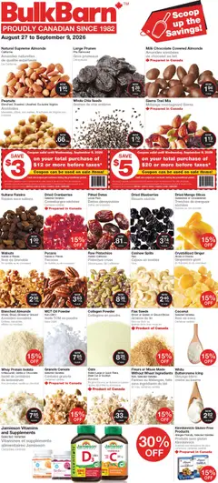 Preview of Bulk Barn weekly flyer / circulaire from shop Bulk Barn valid from Aug 27, 2026