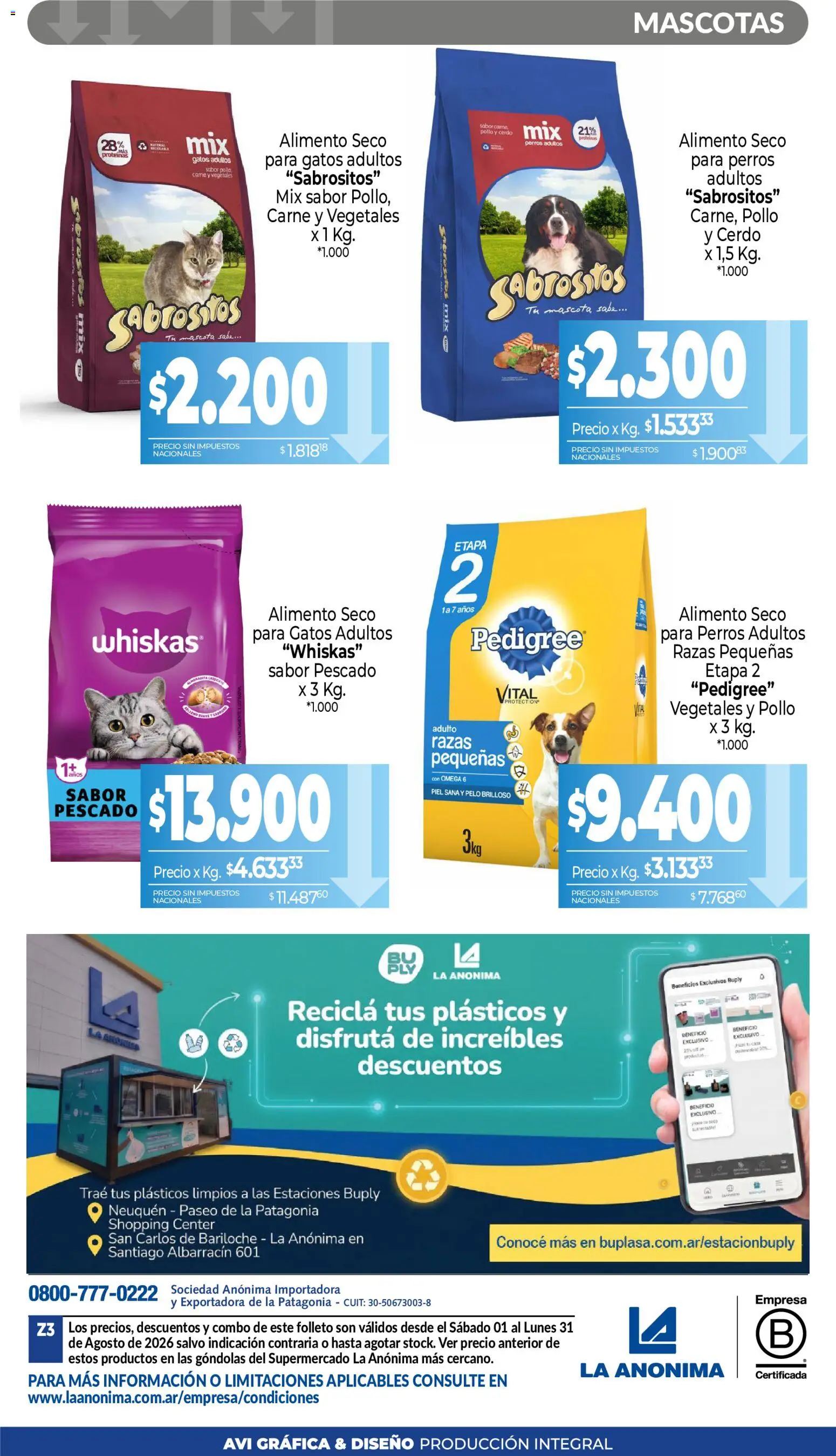 La Anonima Canasta Ahorro │ válido desde el 01/08/2026 | Página: 12 | Productos: Pollo, Pescado, Cerdo