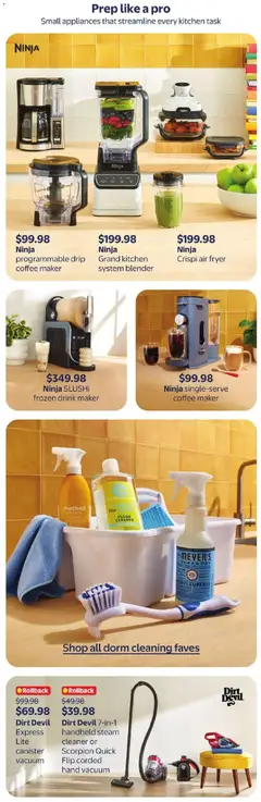 Preview of Walmart flyer - School's in session from shop Walmart valid from Jul 30, 2026 | Page: 9 | Products: Blender, Steam Cleaner, Coffee maker, Fryer