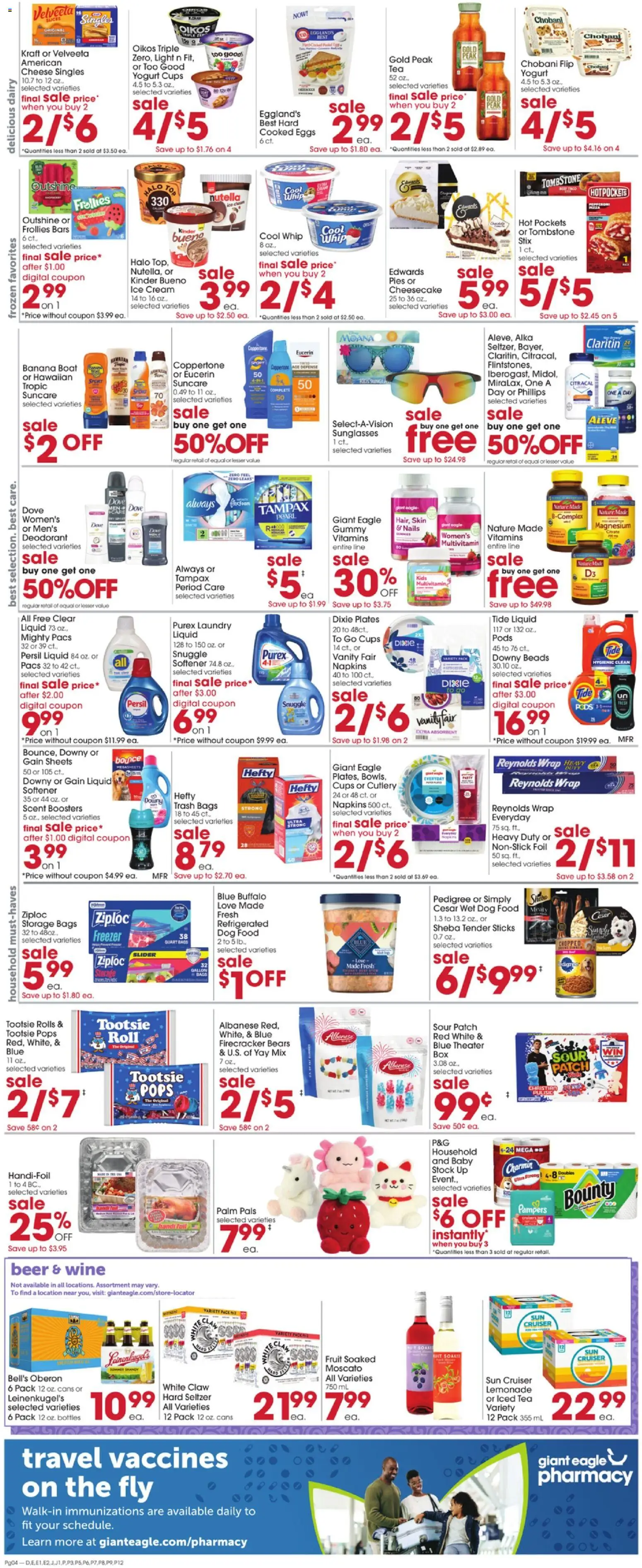 Giant Eagle Weekly Ad - valid from 21.05.2026 | Page: 4 | Products: Dog Food, Pizza, Wine, Beer