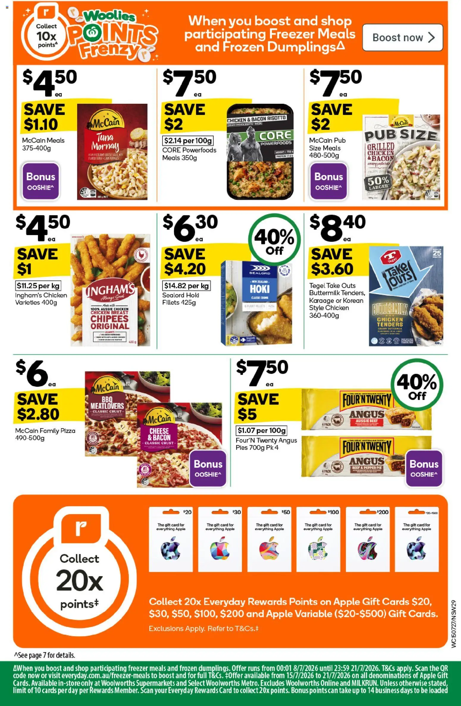 Woolworths catalogue - valid from 15/07/2026 | Page: 29 | Products: Bacon, Pizza, Tuna, Freezer