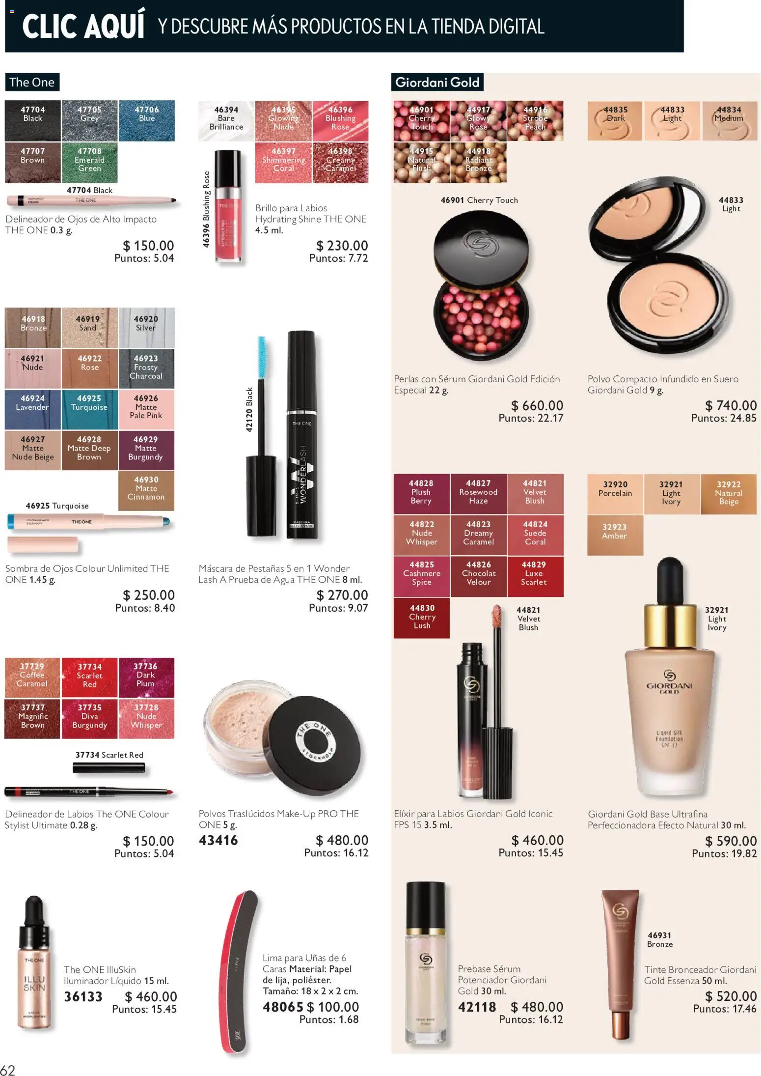 Nuevas ofertas de Oriflame válidas en toda la República Mexicana desde el 22/08/2026. ¡Encuentra las mejores ofertas en Oriflame campaña 12 2026! | Página: 62 | Productos: Máscara, Agua, Brillo, Polvo compacto